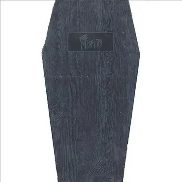 A black coffin with the brand logo 'The Misfits'