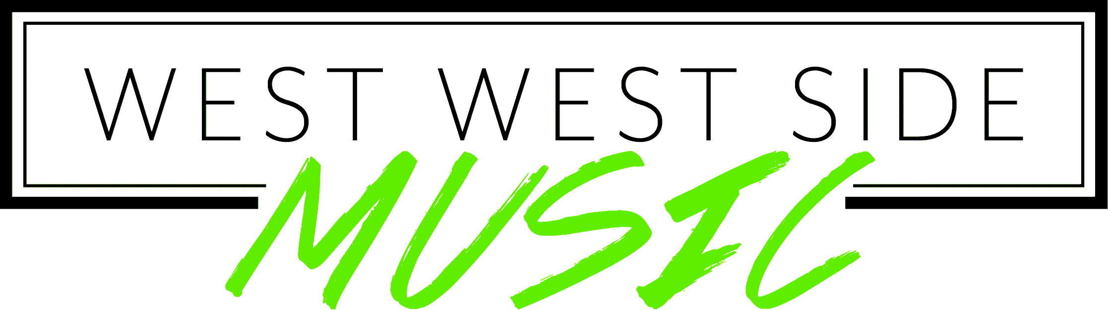 Green and black logo with stylized text reading 'WEST WEST SIDE MUSIC'