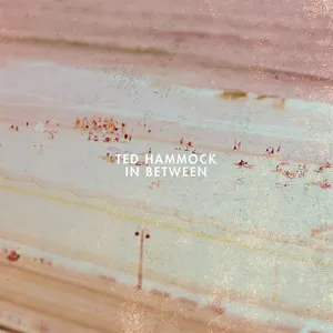 Close-up of a wooden surface with chipped paint and a faint overlay of text reading 'TED HAMMOCK IN BETWEEN'. Album art.