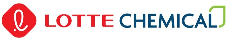 Lotte Chemical logo with red and blue text and stylized "L" symbol.