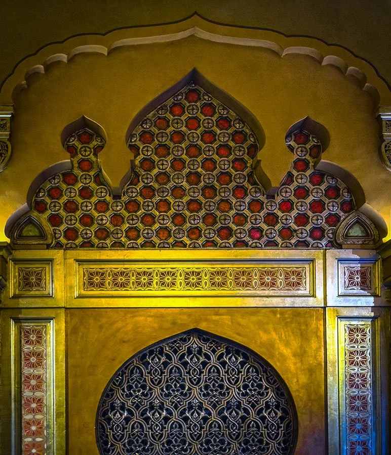 Ornate grate and wall covering of the Fox Theatre show Islamic influenced design.