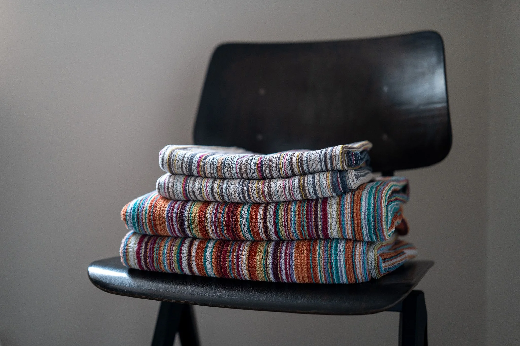 Fresh towels in The Loft bathroom, top floor