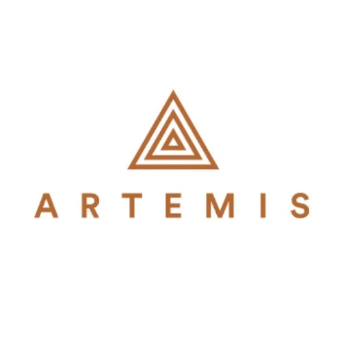 Logo avec un triangle stylisé et le mot 'ARTEMIS' en dessous.