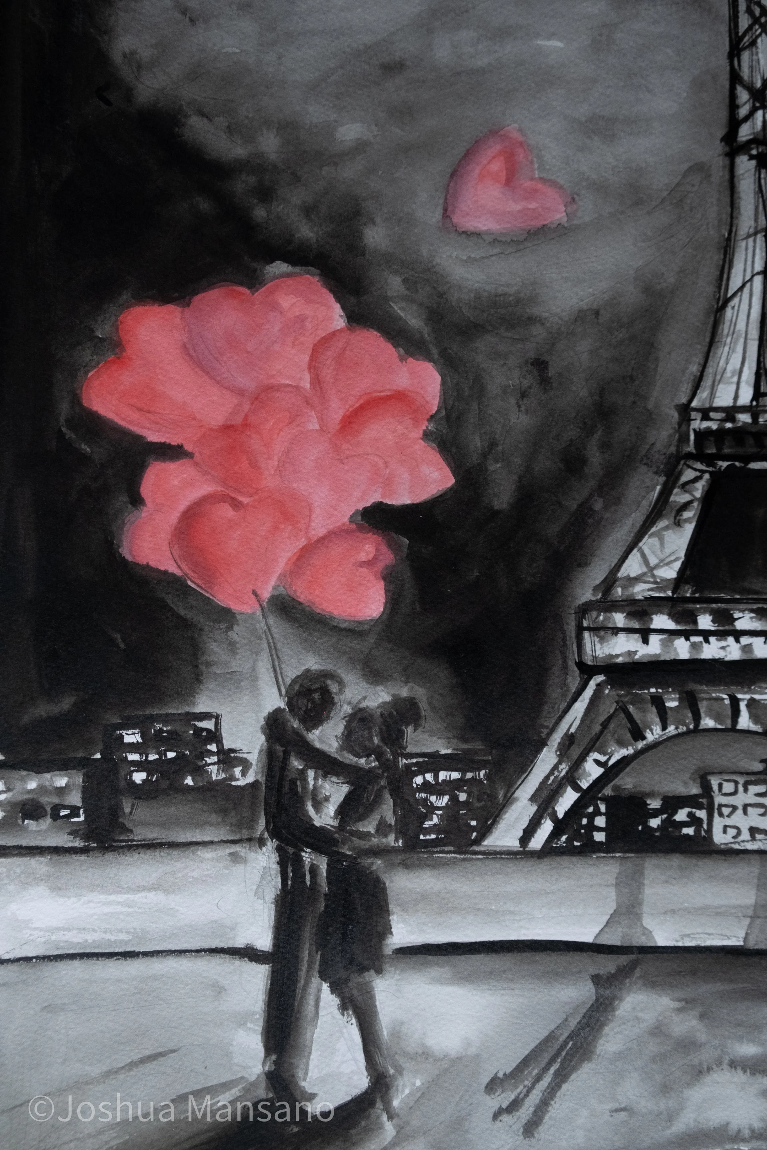 "A Pulse in the Gray" Original Ink & Watercolor Artwork