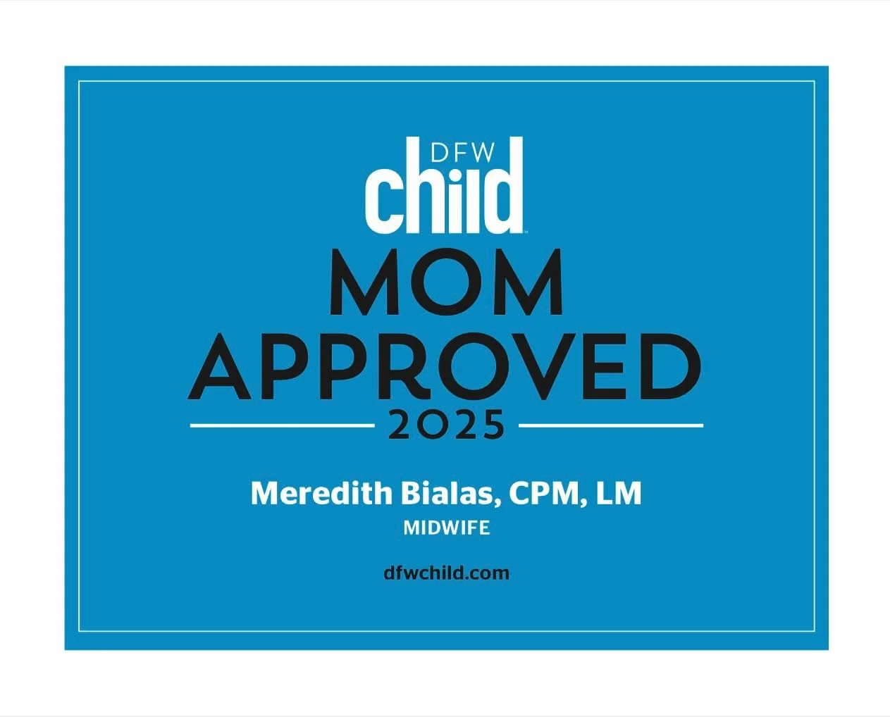 Voted one of DFW&rsquo;s top midwives again! 6 years and counting! Thank you to those who made this happen. It&rsquo;s an honor to serve every family that comes into my practice. ❤️