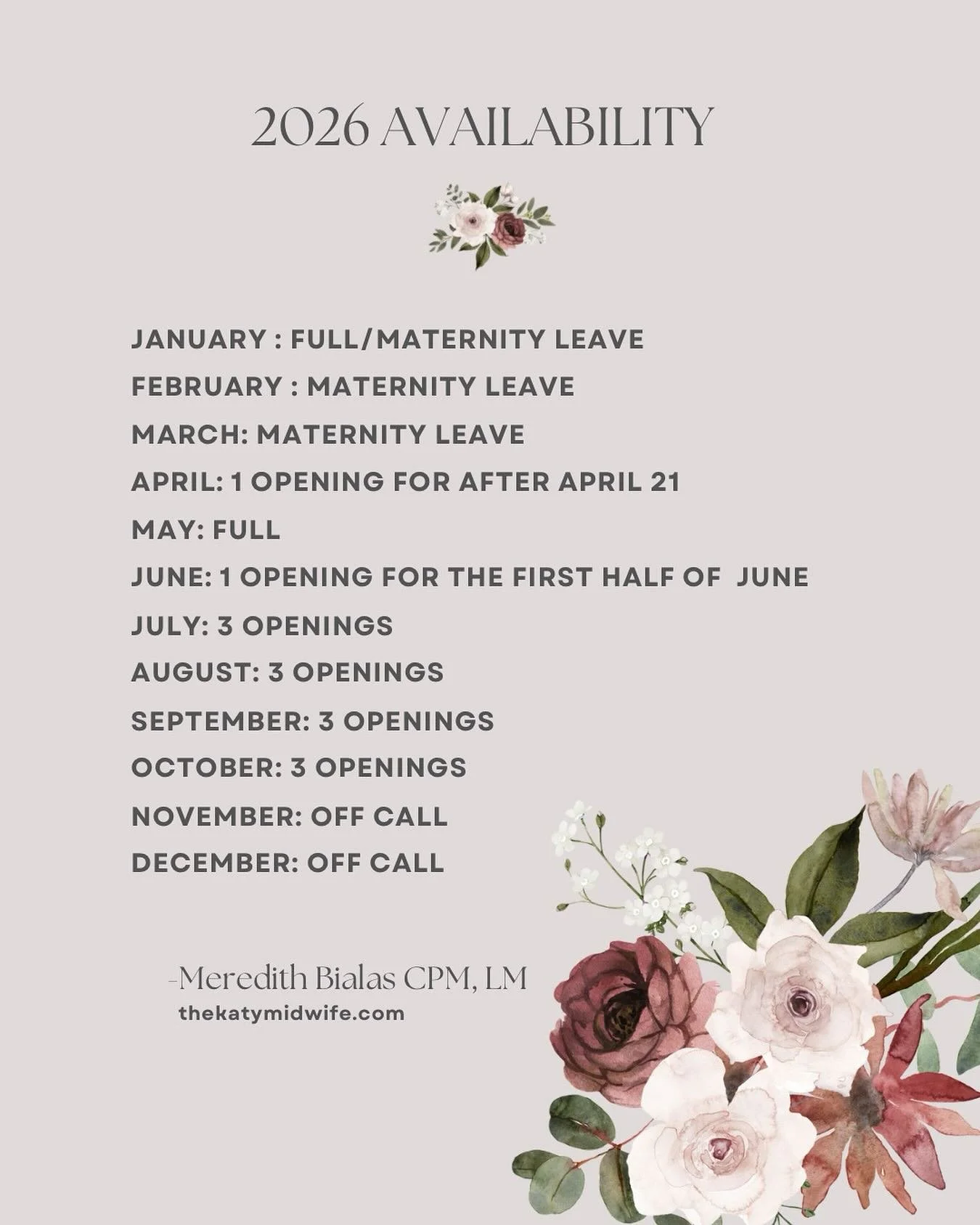 Exciting announcement!!! 

As many of you in the Katy Birth community have heard, with the owners retiring, Katy Birth Center will be closing their doors to clients 5/31/26. I&rsquo;ve truly loved every minute of serving the beautiful KBC families al