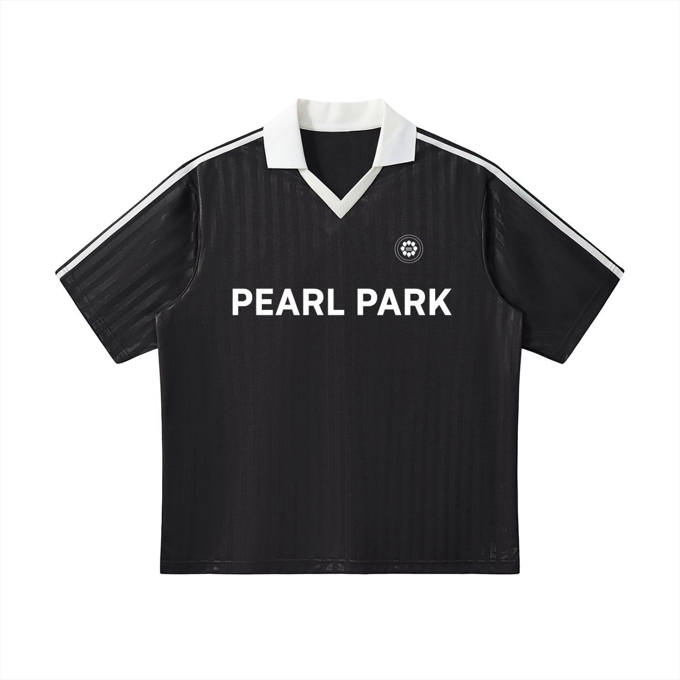 Pearl Park Contrast Collar Striped Soccer Jersey