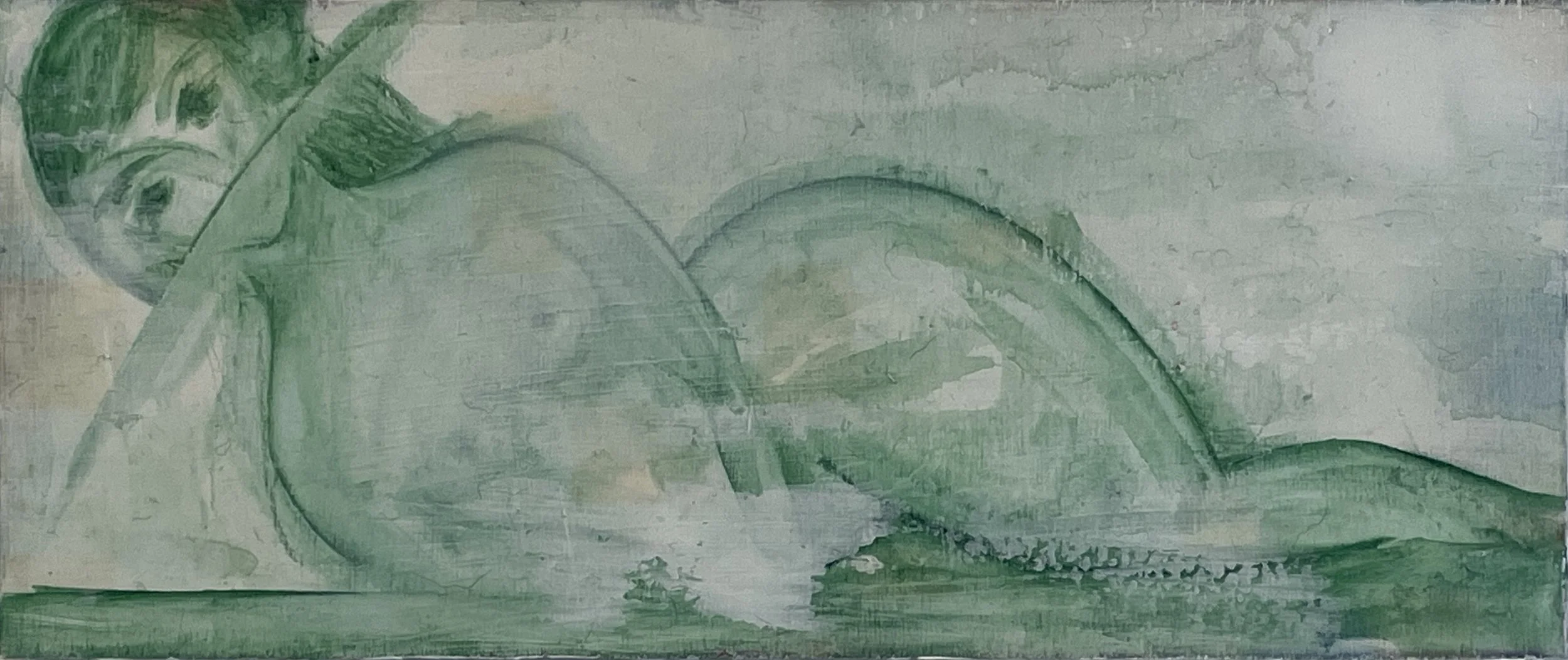 No Comment - 5-1/2" x 13" - mixed media on board - 2025 - $150