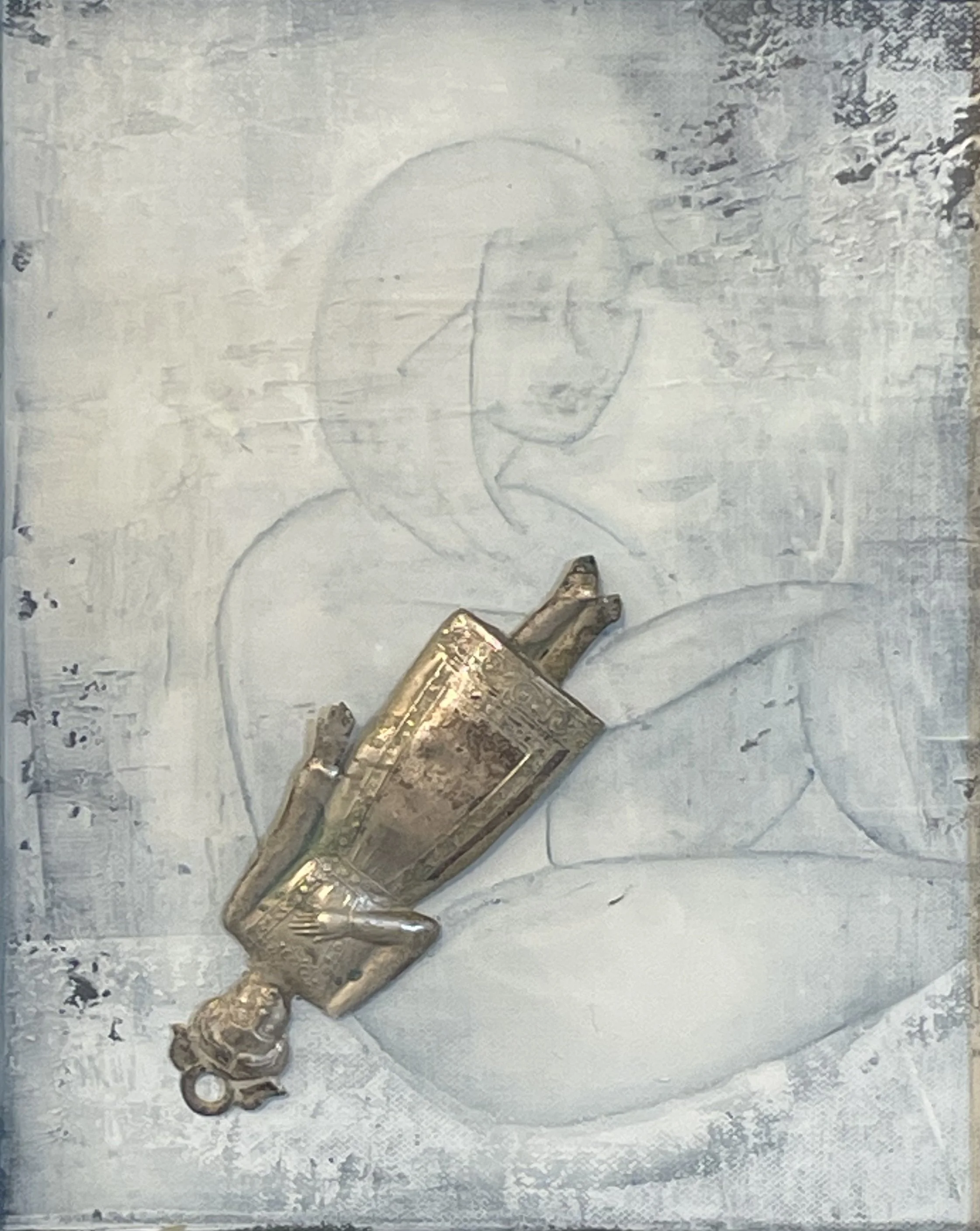 Honoring Shadow Self - 10" x 8" - mixed media on canvas - 2025 - $350