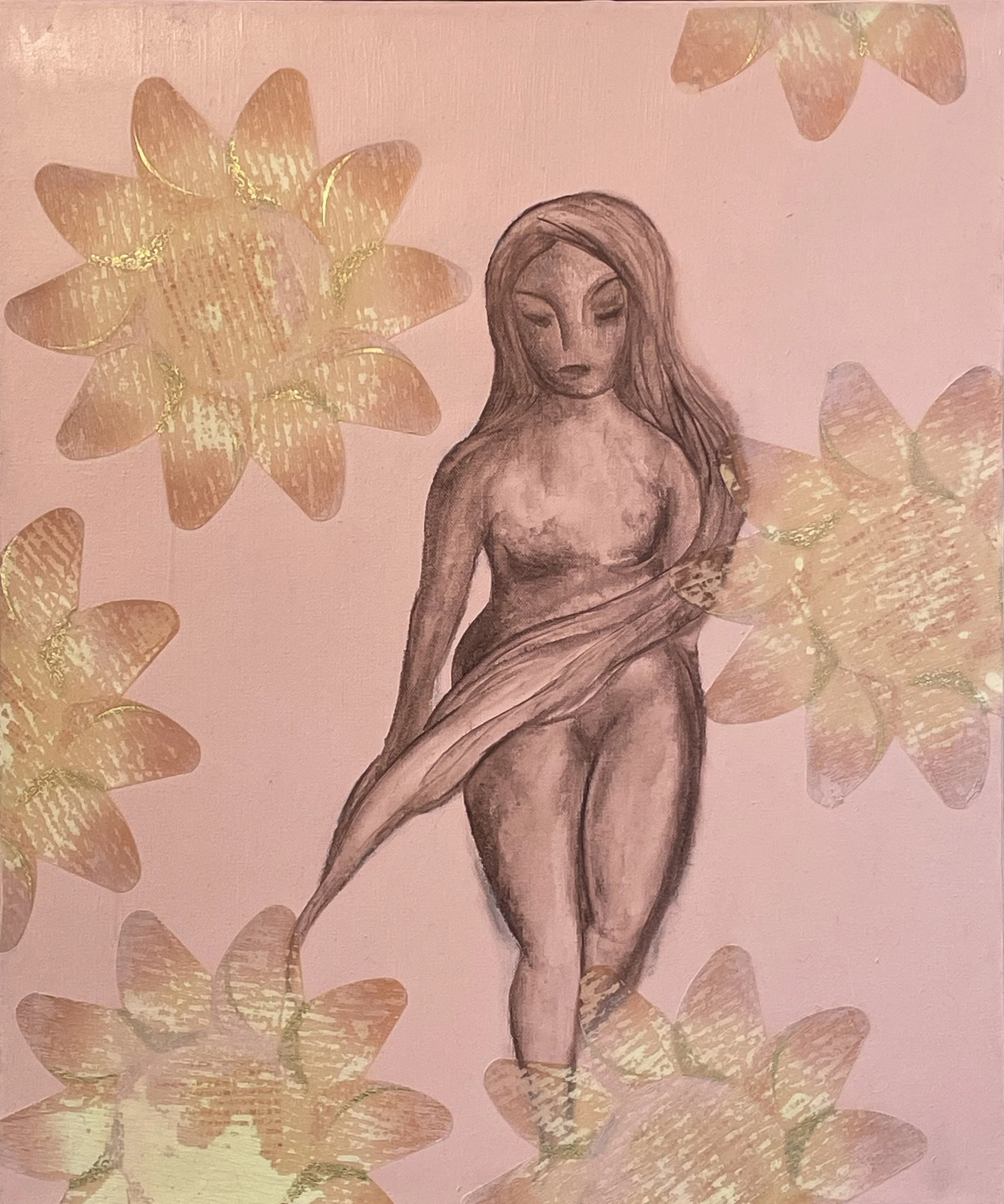 She Found Her Own Paradise - 24" x 20" - mixed media on canvas - 2025 - $650