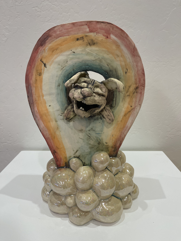 Pile - White earthenware, underglaze, and luster