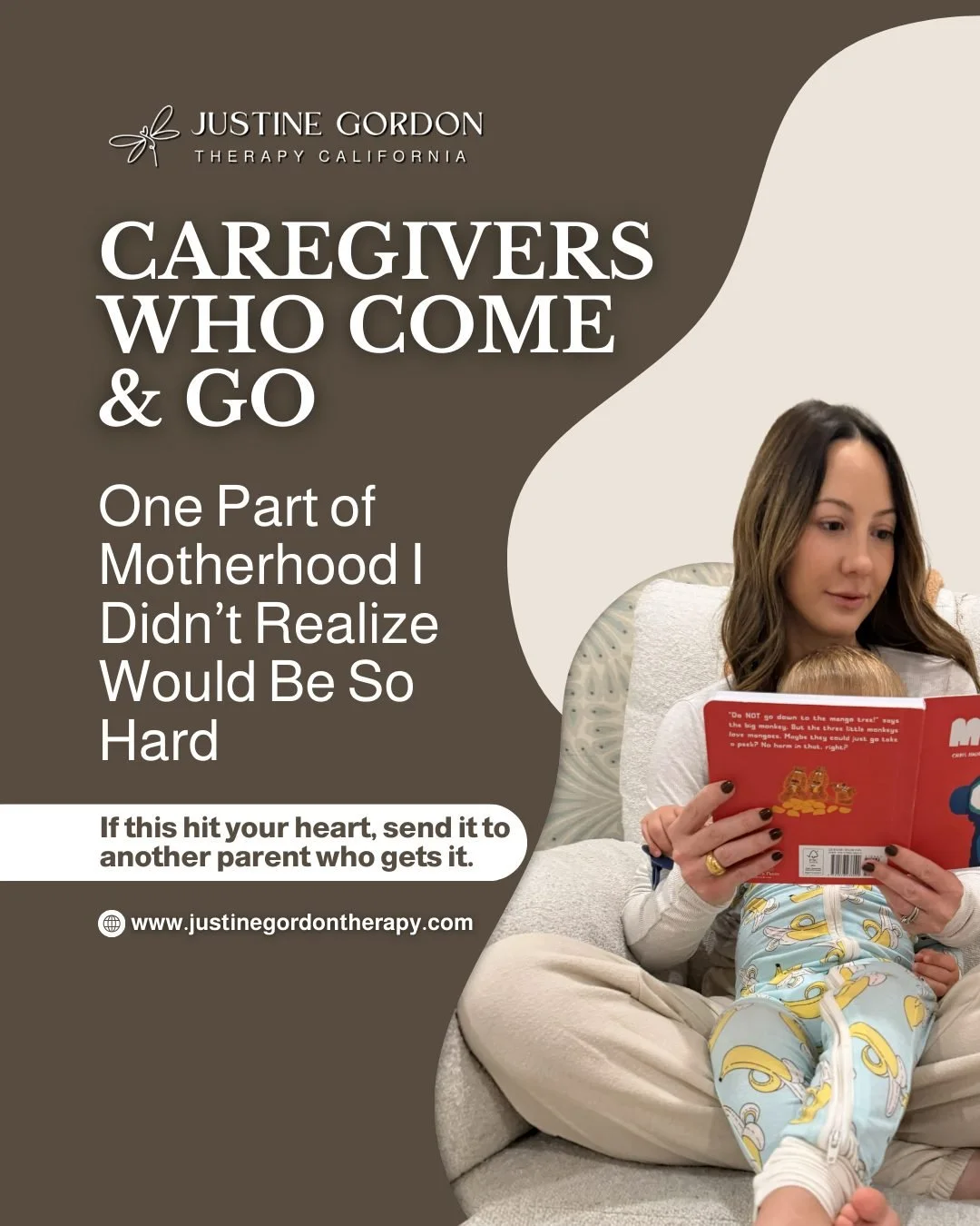 No one warned me about this part of motherhood &mdash; the caregivers. 
The people who come into your child&rsquo;s life&hellip; and then eventually leave it. 
I knew motherhood would be exhausting, overwhelming, beautiful,  stretching. 

I didn&rsqu