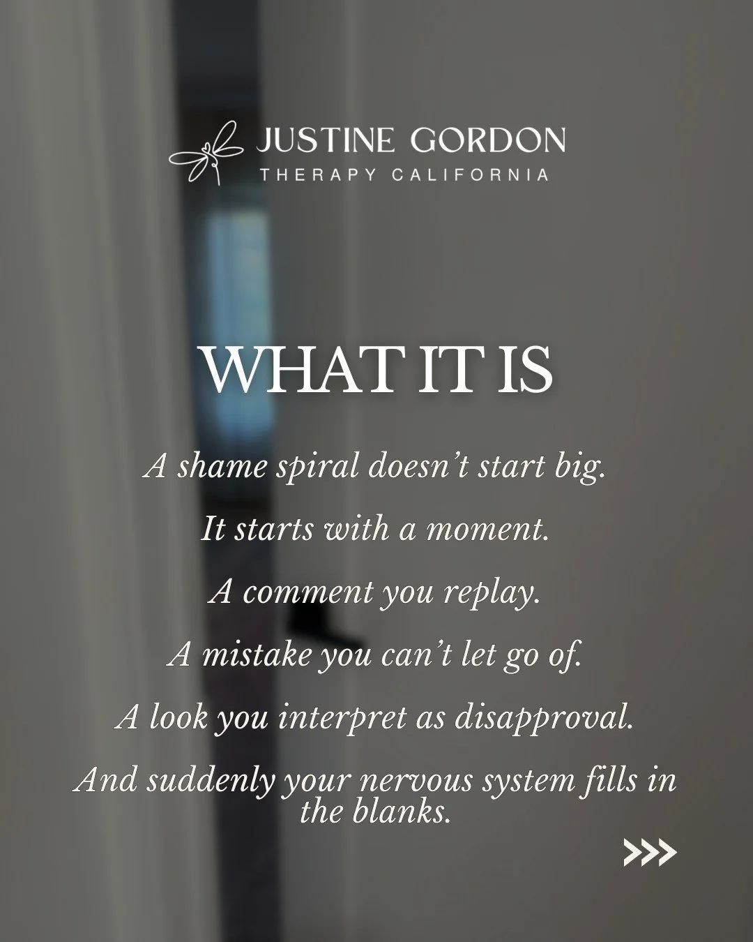 A shame spiral doesn&rsquo;t usually start with something big.
It starts with a moment.

A comment you replay.
A mistake you can&rsquo;t let go of.
A look you interpret as disapproval.

And suddenly your nervous system fills in the blanks:
&ldquo;I a