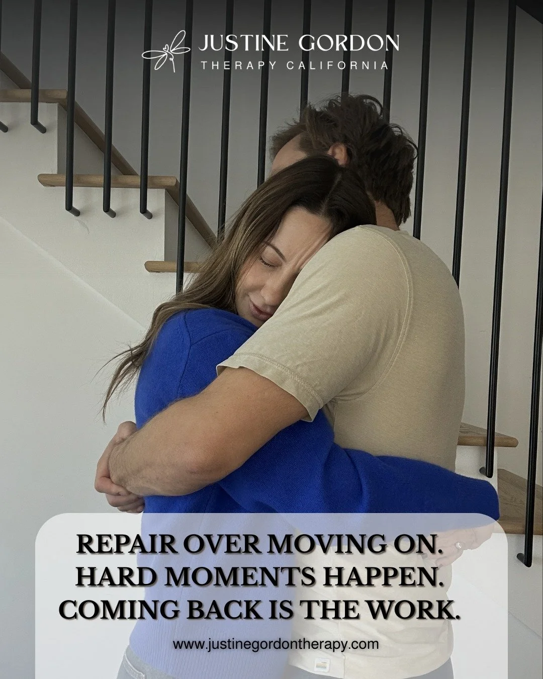 Something I&rsquo;m working on is repair.

I know that in relationships&mdash;parenting, friendships, partnerships&mdash;there will be hard moments. Misattunements. Communication breakdowns. Times we miss each other.

My instinct after those moments 