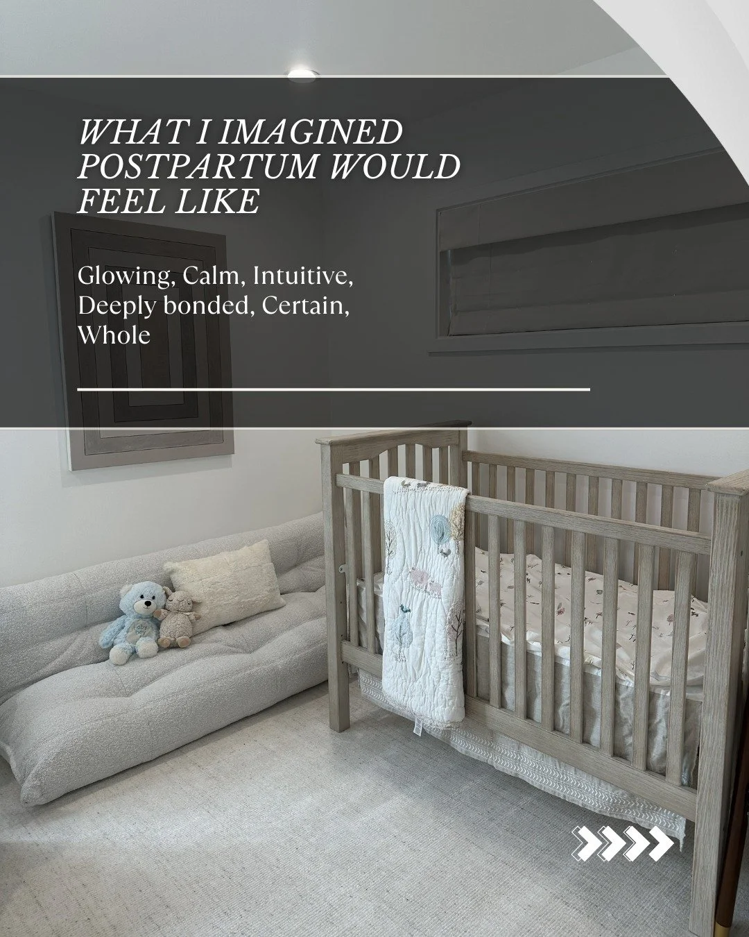 I thought postpartum would feel instinctual.
Like my body would know.
Like I&rsquo;d feel calm and bonded and sure.

And sometimes I do.

But it&rsquo;s also grief for who I was.
Anxiety I didn&rsquo;t expect.
Boredom mixed with awe.
A love so big it