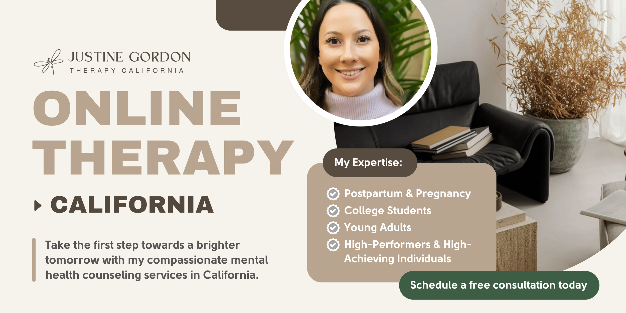 Top-rated mom therapist and maternal mental health specialist Justine Gordon California