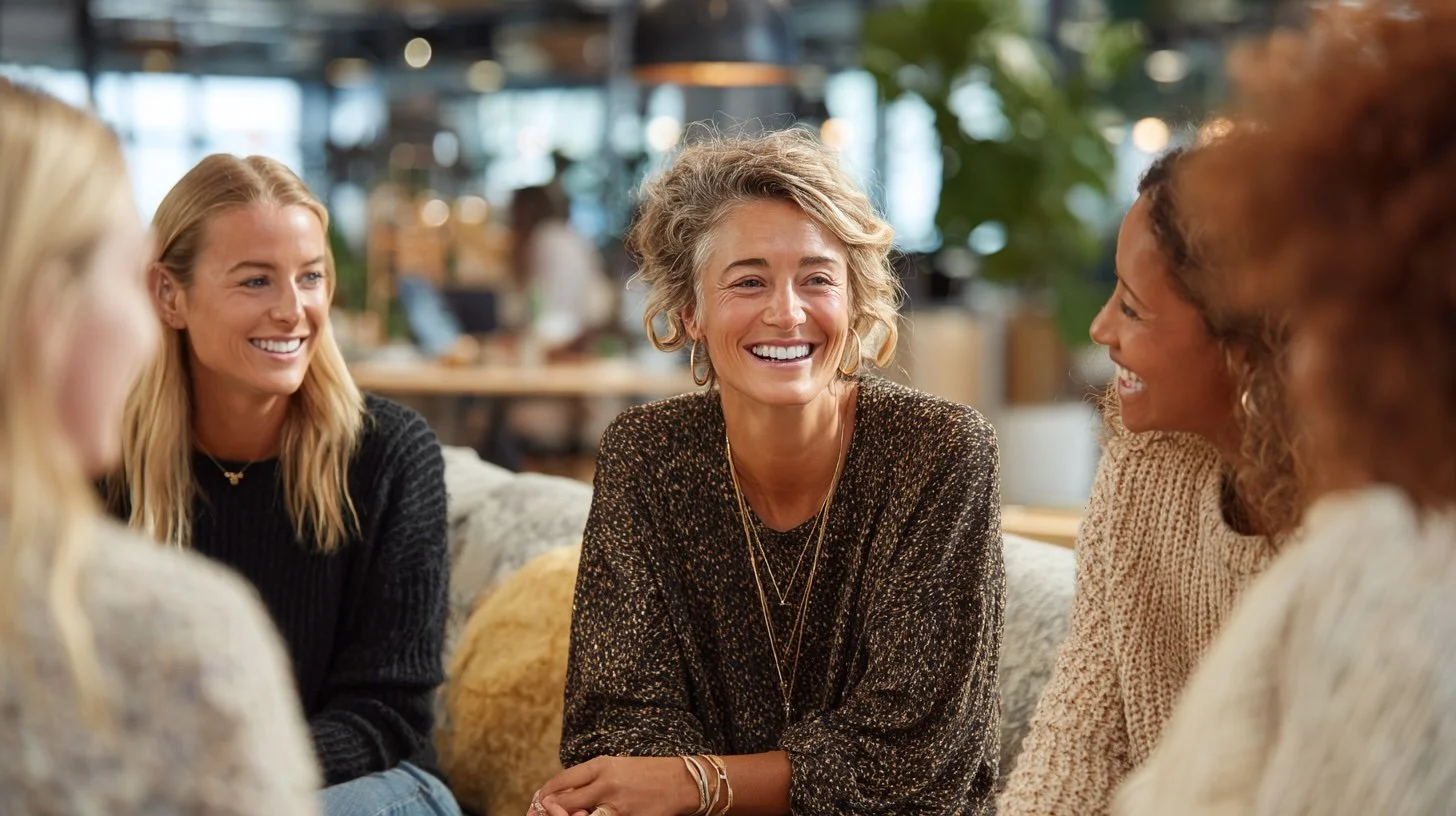 Colleagues collaborating in a calm, stress-free modern office - manage stress at work guide - Chakra Hours