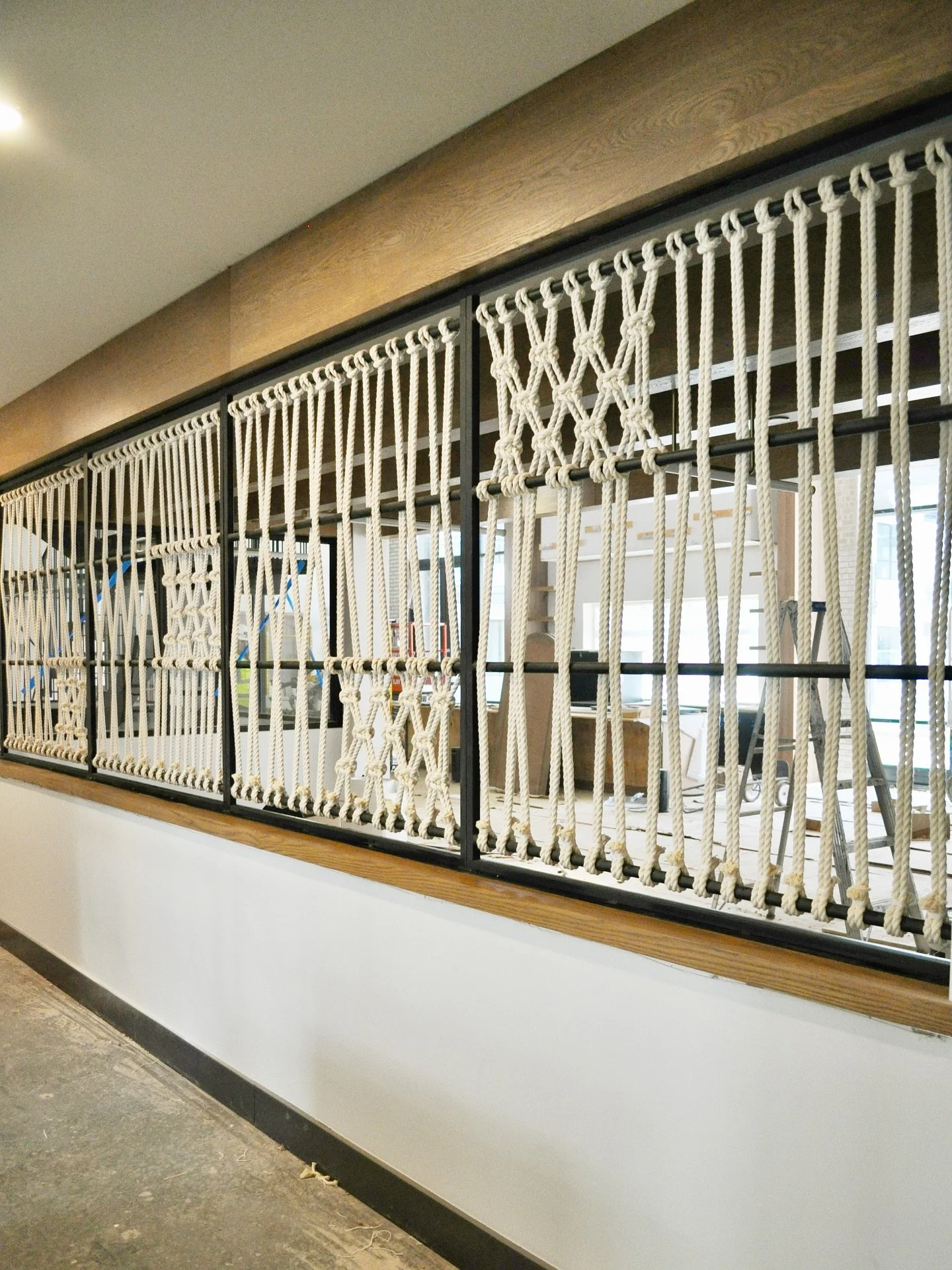 My first built-in rope divider wall that was coordinated with the Millwork subcontractor to bring the Interior Designer&rsquo;s vision to life for this Clubroom Space in Gilbert, AZ. Project opens in a few weeks and I can&rsquo;t wait to see how it l