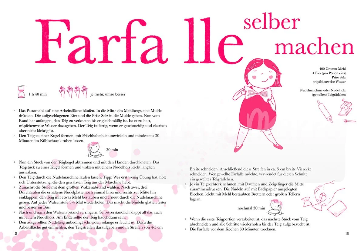 Farfalle-Rezept, Illustration, recipe
