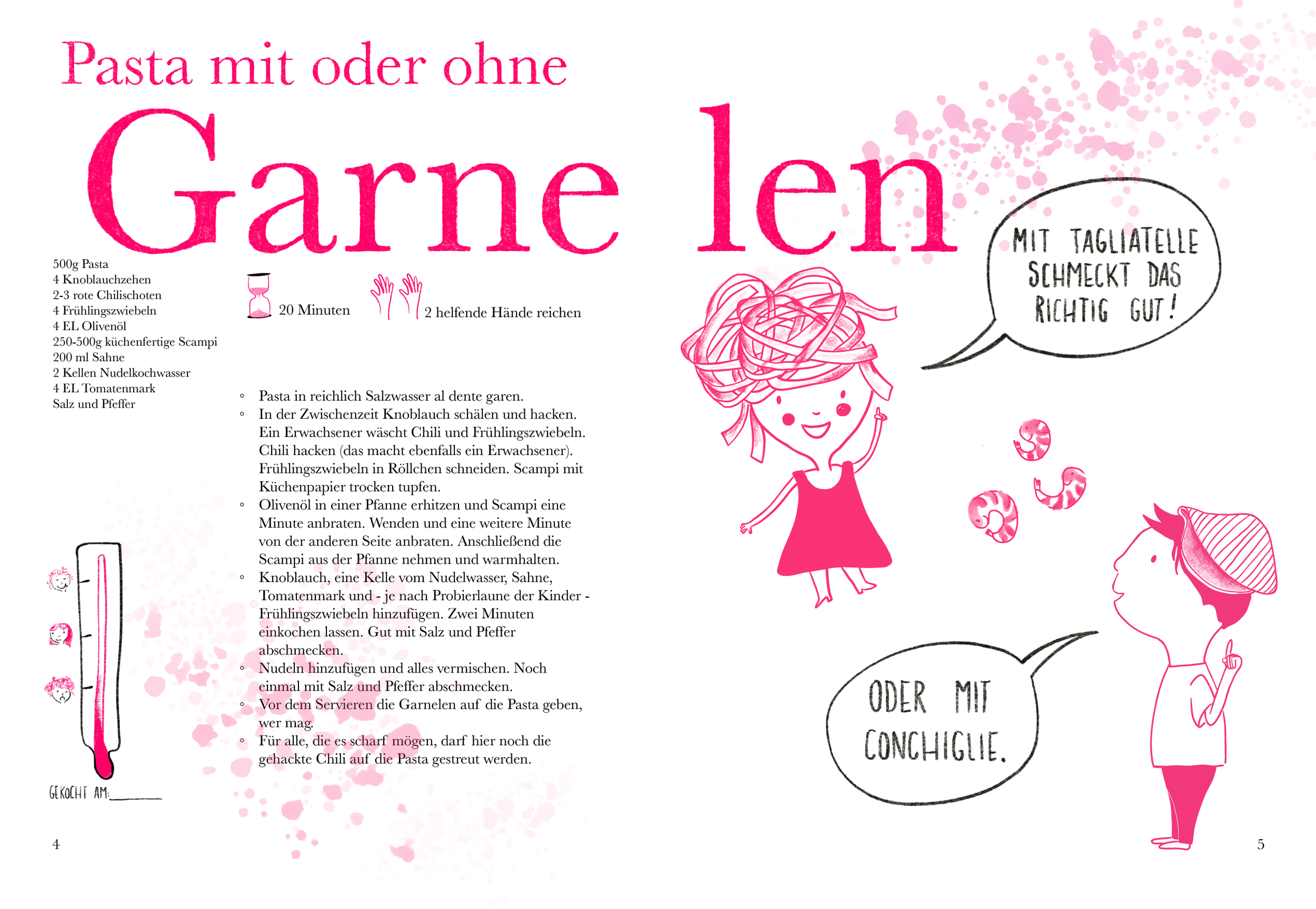 Pasta mit oder ohne Garnelen