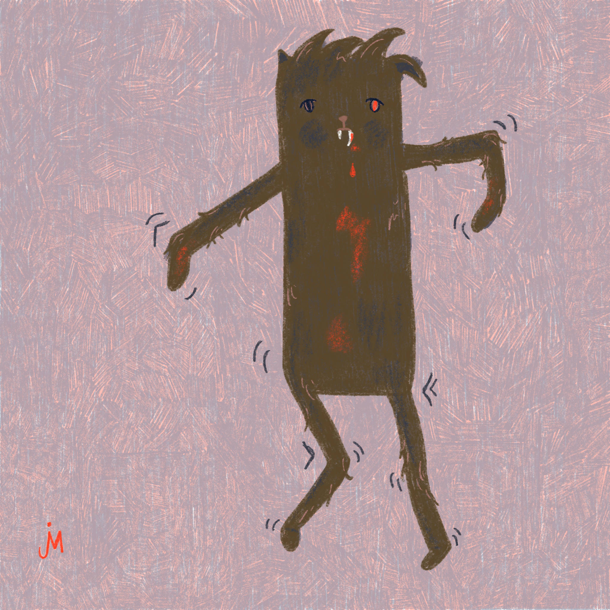 Katze als Zombie, Zombie cat, digital