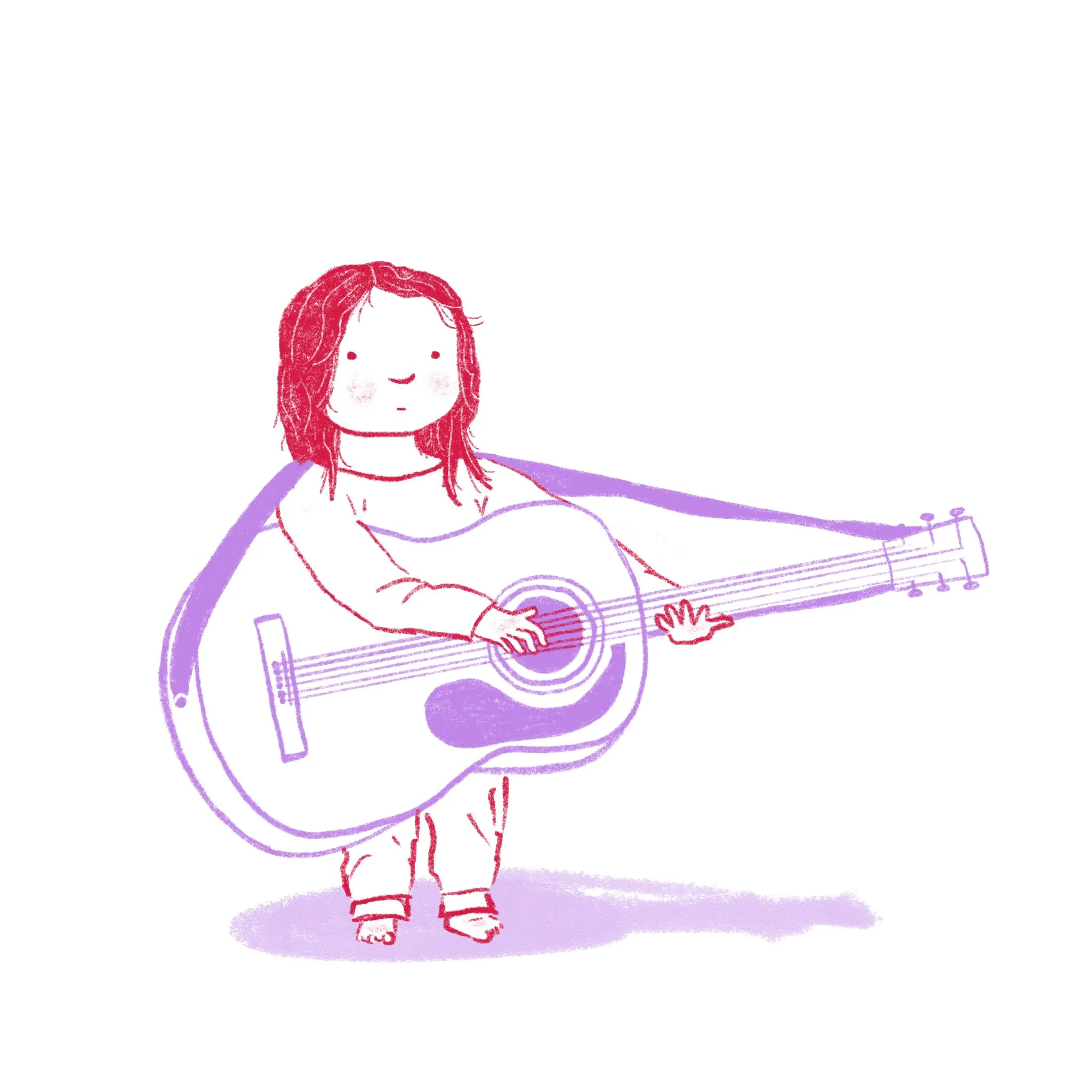 Mädchen mit Gitarre.