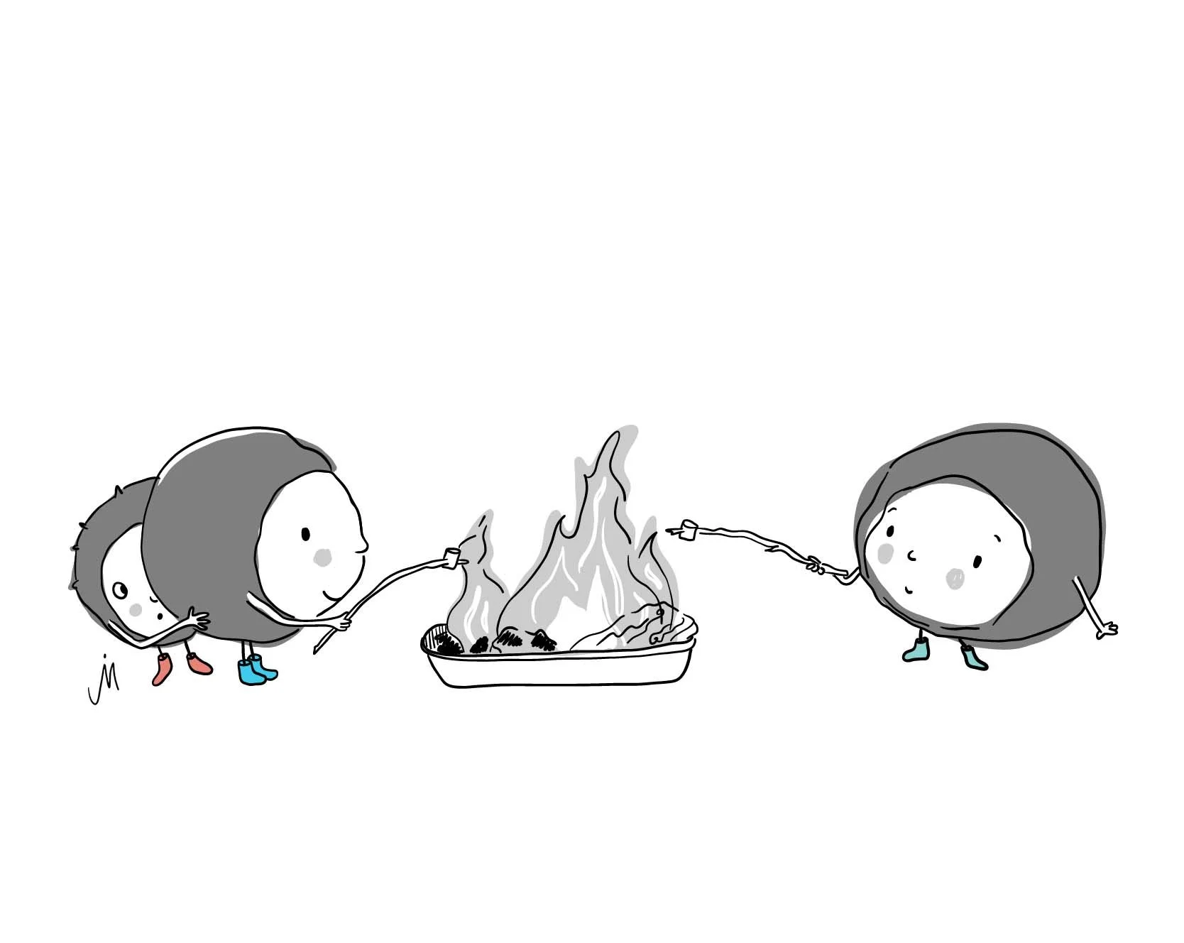 Kastanienkinder an der Feuerschale, Kita-Maskottchen