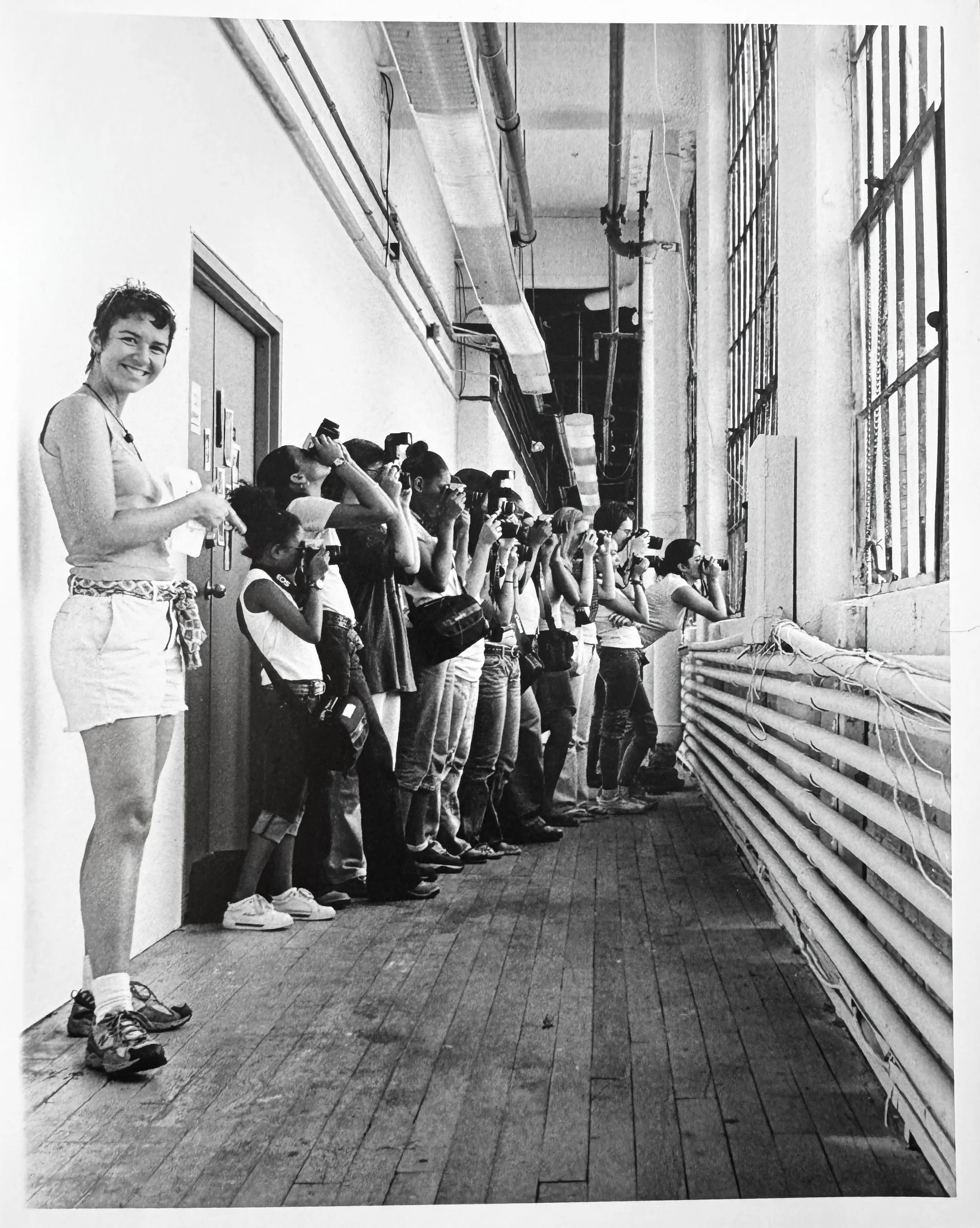 Marlo with students for Act Like You Care Project 2002