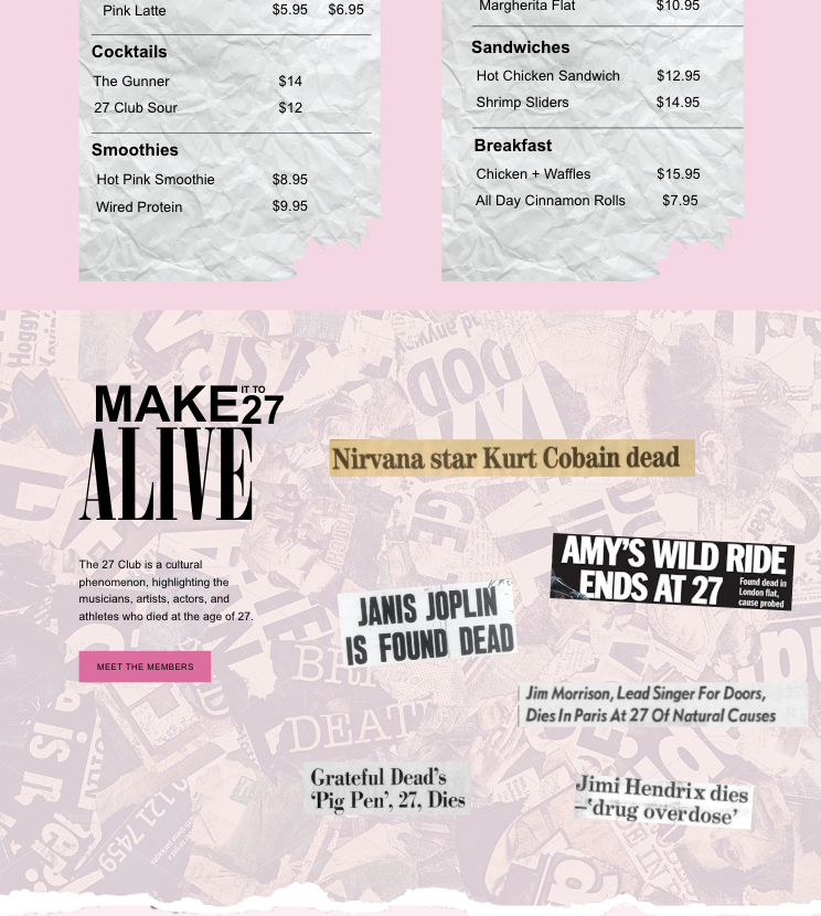 MENU/INFO SECTION