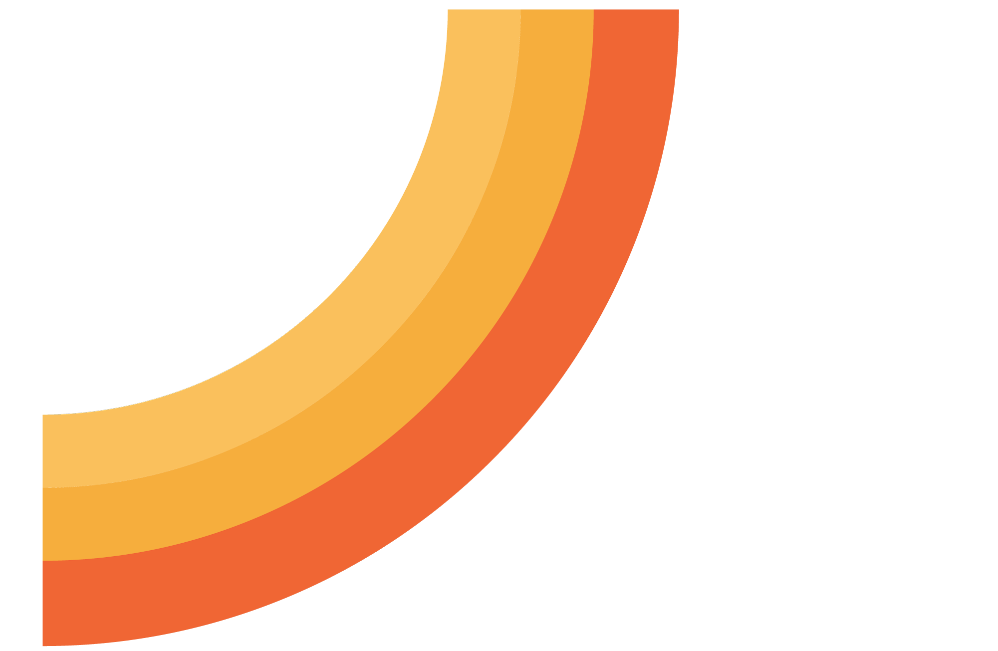 Colorful abstract logo with curved lines in shades of yellow, orange, and red on a black background.