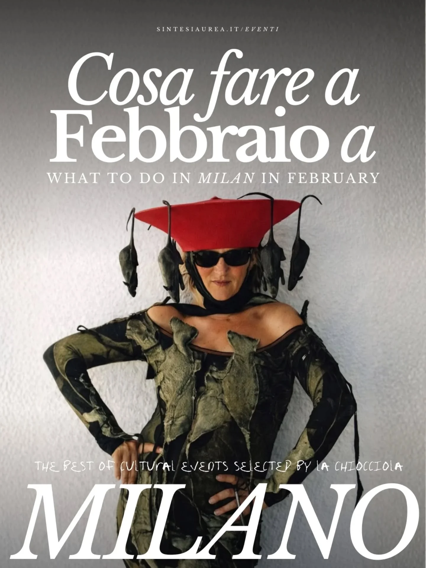 🎪Il calendario del mese si apre in copertina con la visionaria Fiorella Mancini: artemaga, stilista veneziana, icona fuori asse, che l'occasione carnevalesca diventa una "pantegana".

Febbraio &egrave; tutto un fluire di inaugurazioni, lis