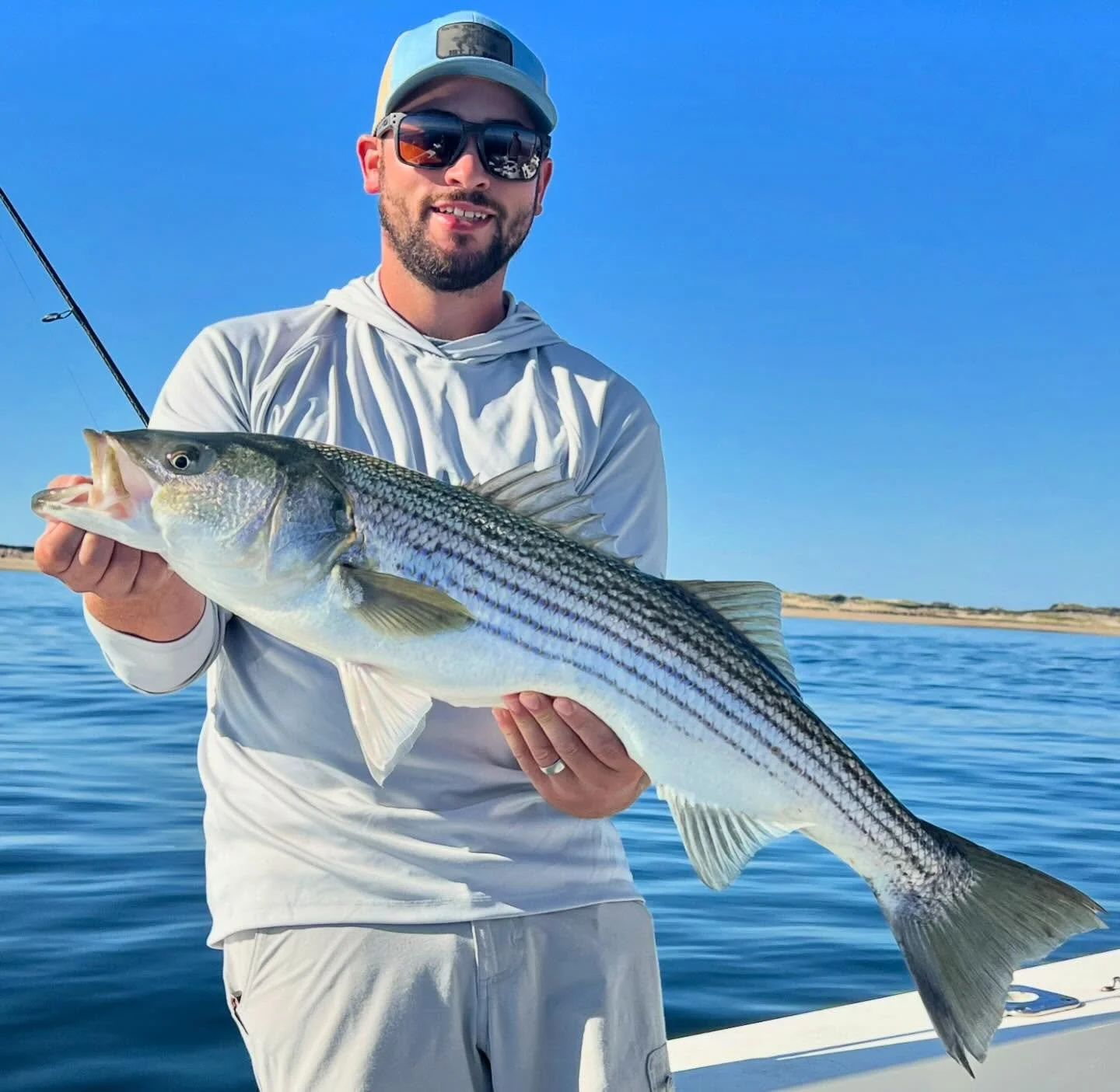 Great morning on the lake with @albertfordham17 and @allisonnn_lee 😎☀️🎣

#offshoretourscapecod #fallline #stripedbass #bluefish #capecod #capecodfishing #teamgoose #bluebird #lakeatlantic #grundens #catchandrealease