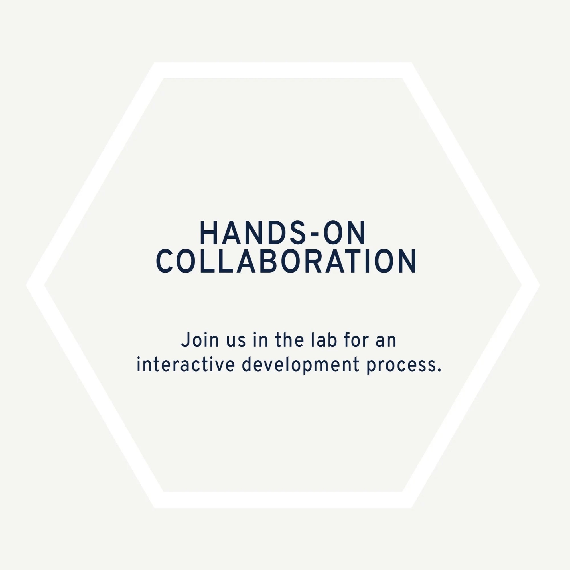 Promotional flyer for a hands-on collaboration lab, inviting participation in an interactive development process.