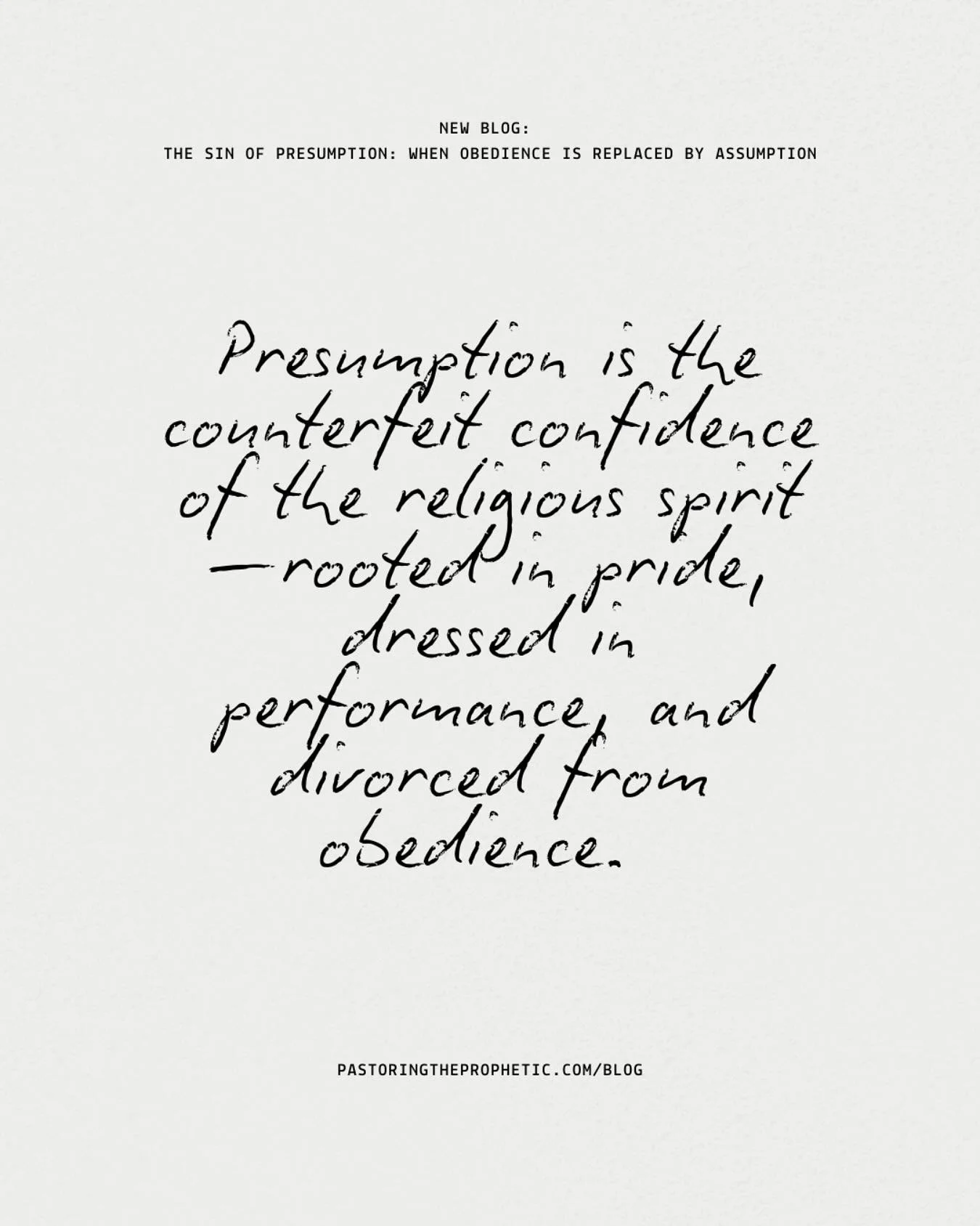 The sin of presumption is a strange fire that looks like obedience but was never commanded by God. Read the full blog&mdash;link in bio.