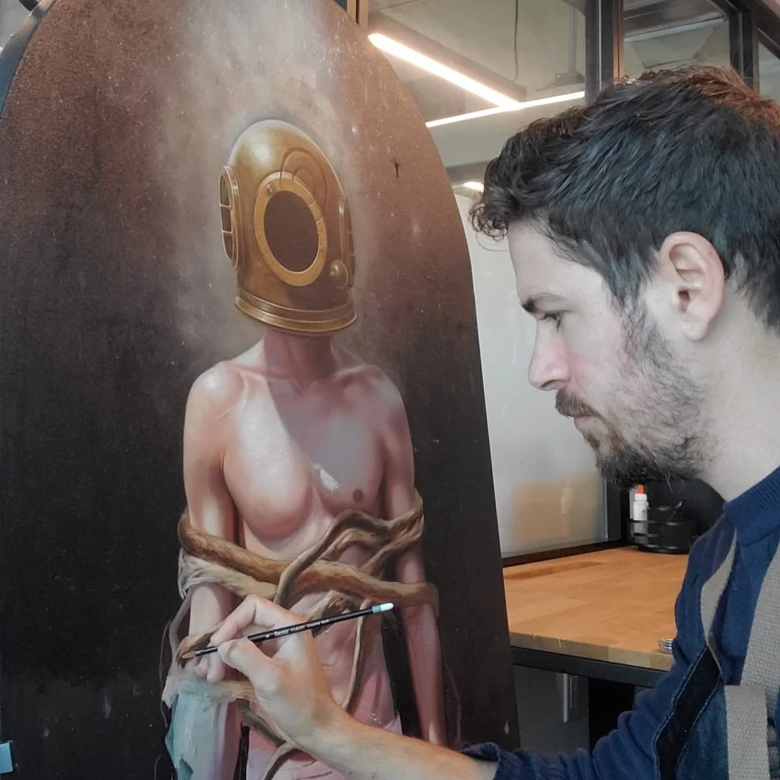 Work in progress here at Casa Atelier! 
Artist in Residence @heyderluisreyesrosa will be here for the couple months working on his next exhibition. Follow his journey @casatelierarts.