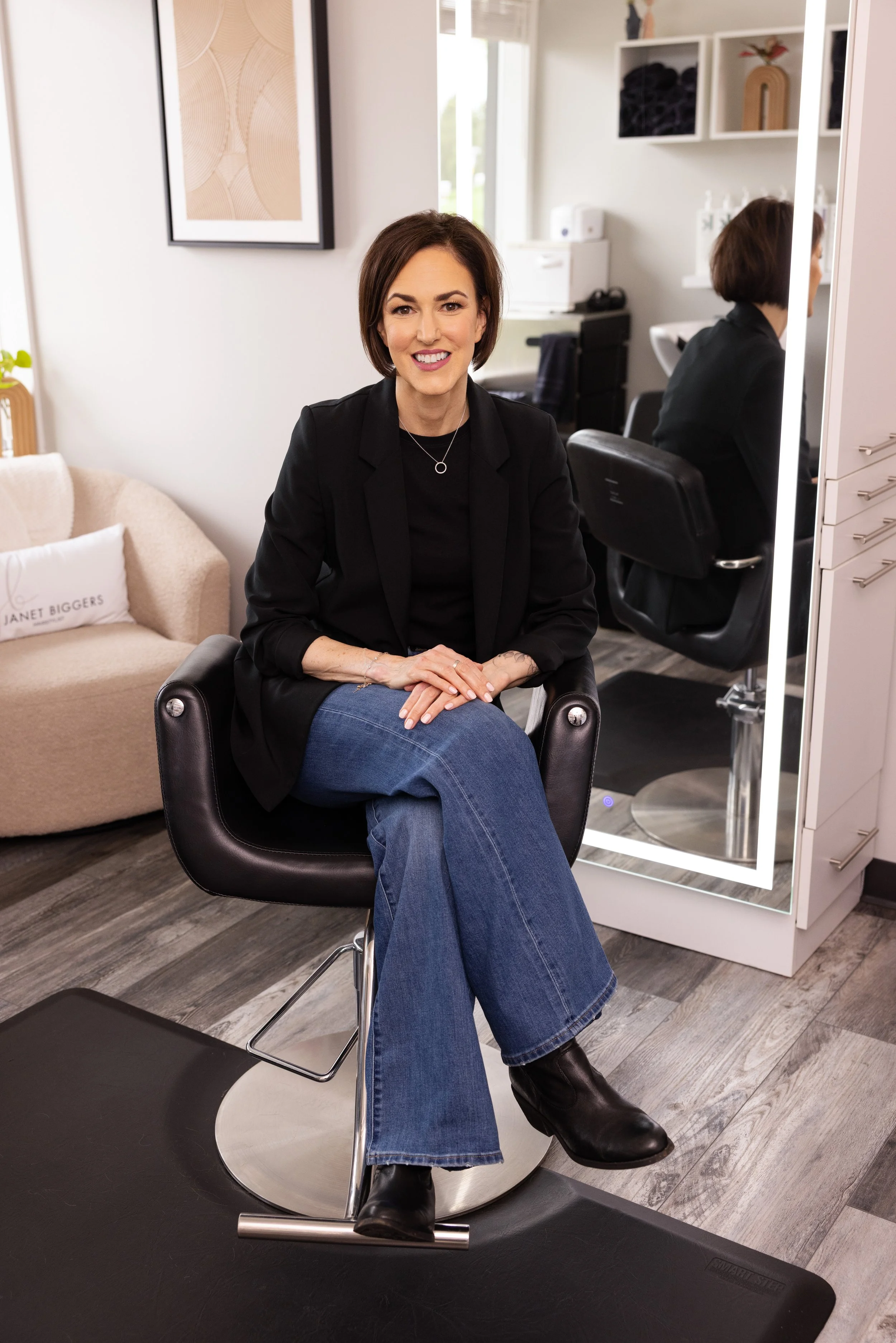 Janet Biggers in her private hair studio in Springfield, Missouri.