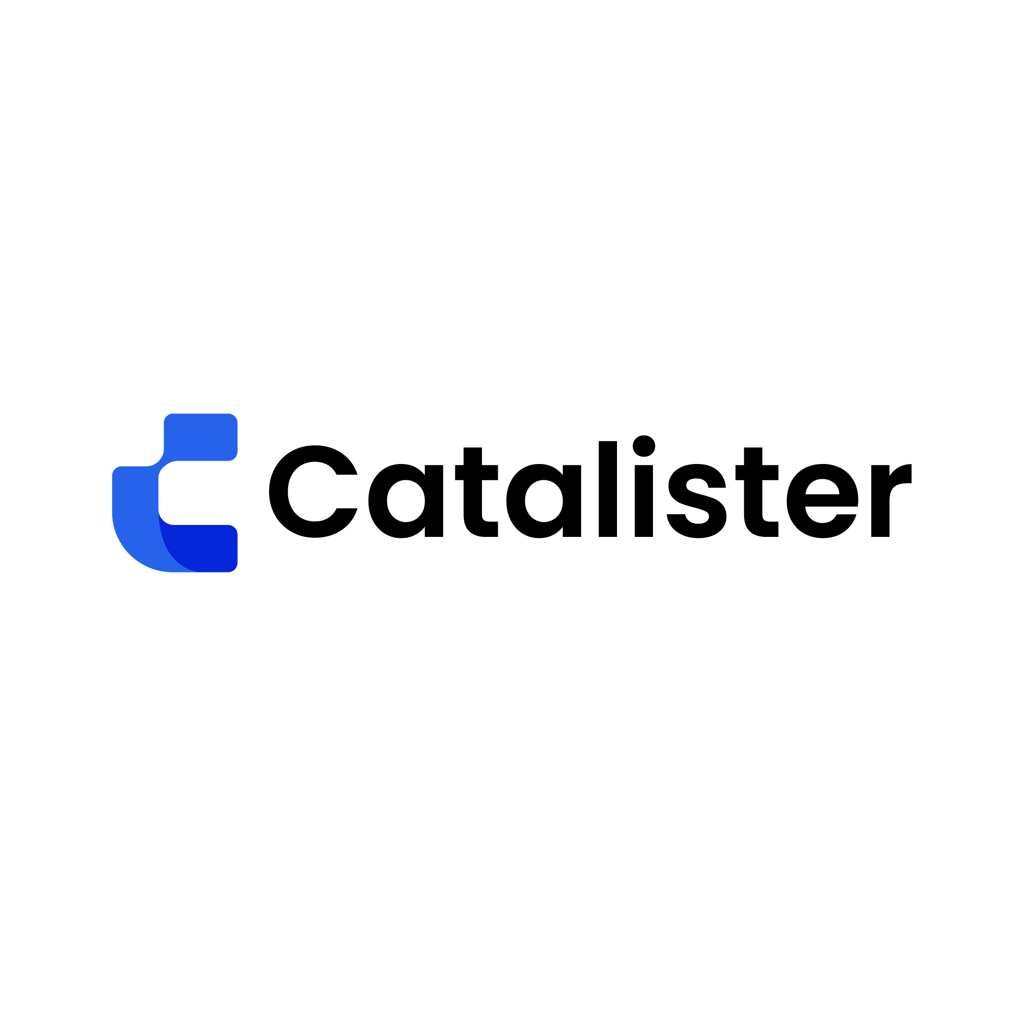 Catalister logo with a flower-shaped icon to the left