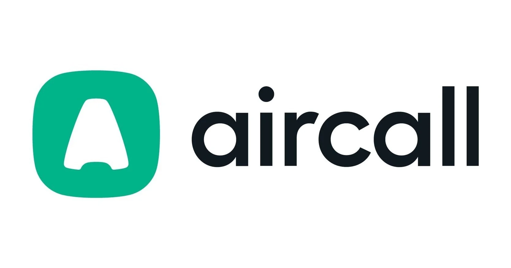 Aircall logo with a teal rounded square icon featuring a white phone handset and the word 'aircall' in black lowercase letters.