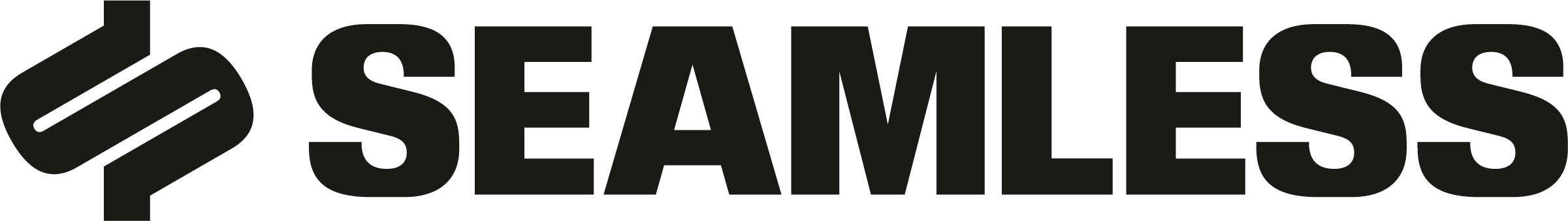 Seamless logo in black and gray.