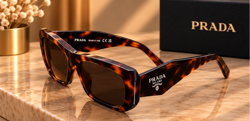 Prada – Lunettes de soleil écaille marron
