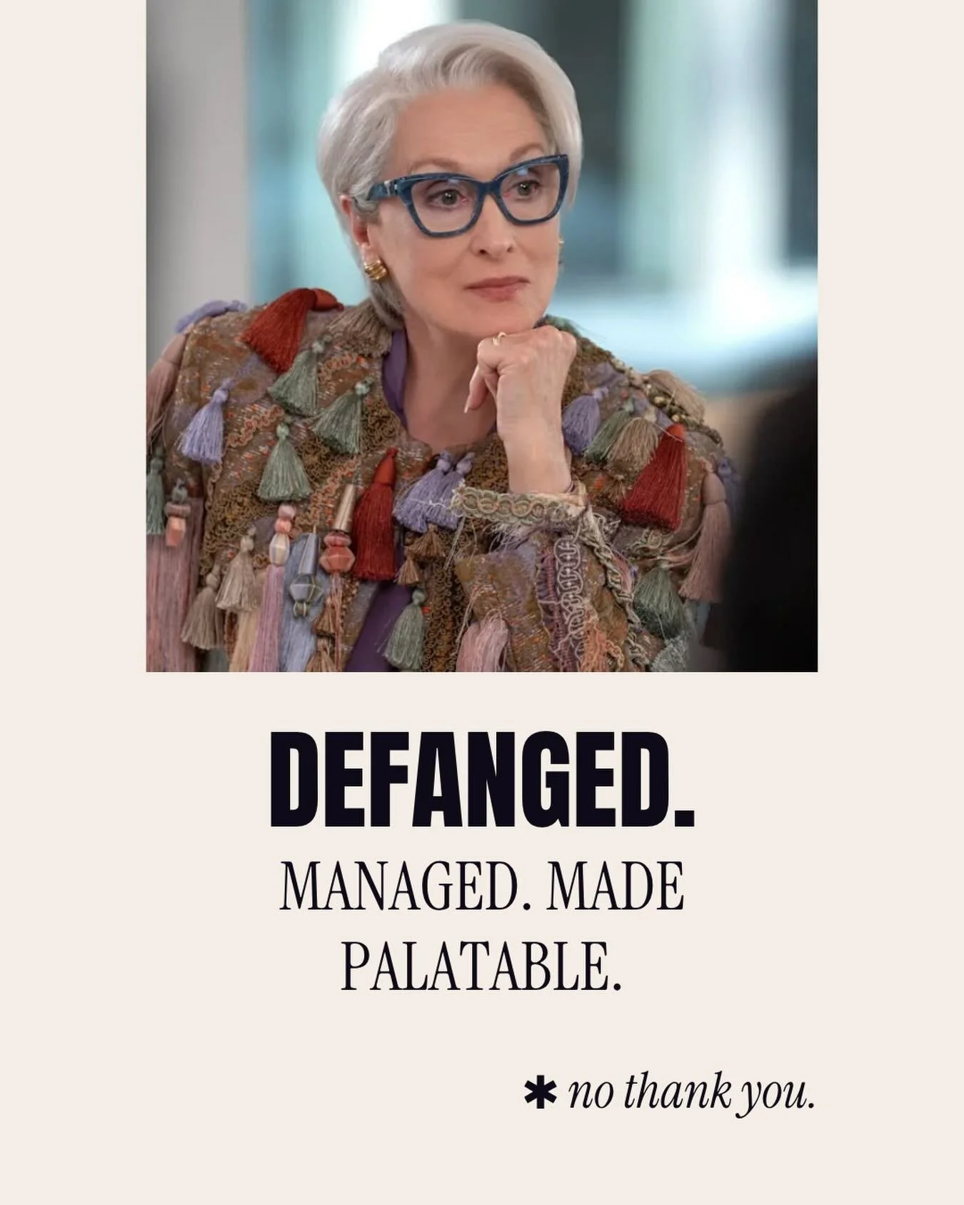 Miranda Priestly was the most powerful woman in fashion. The sequel made her reasonable. And in doing so, killed her.

They dressed her in soft colours, fluid fabrics. Even the soft blue marbled glasses&hellip;all softening out the edges that made he