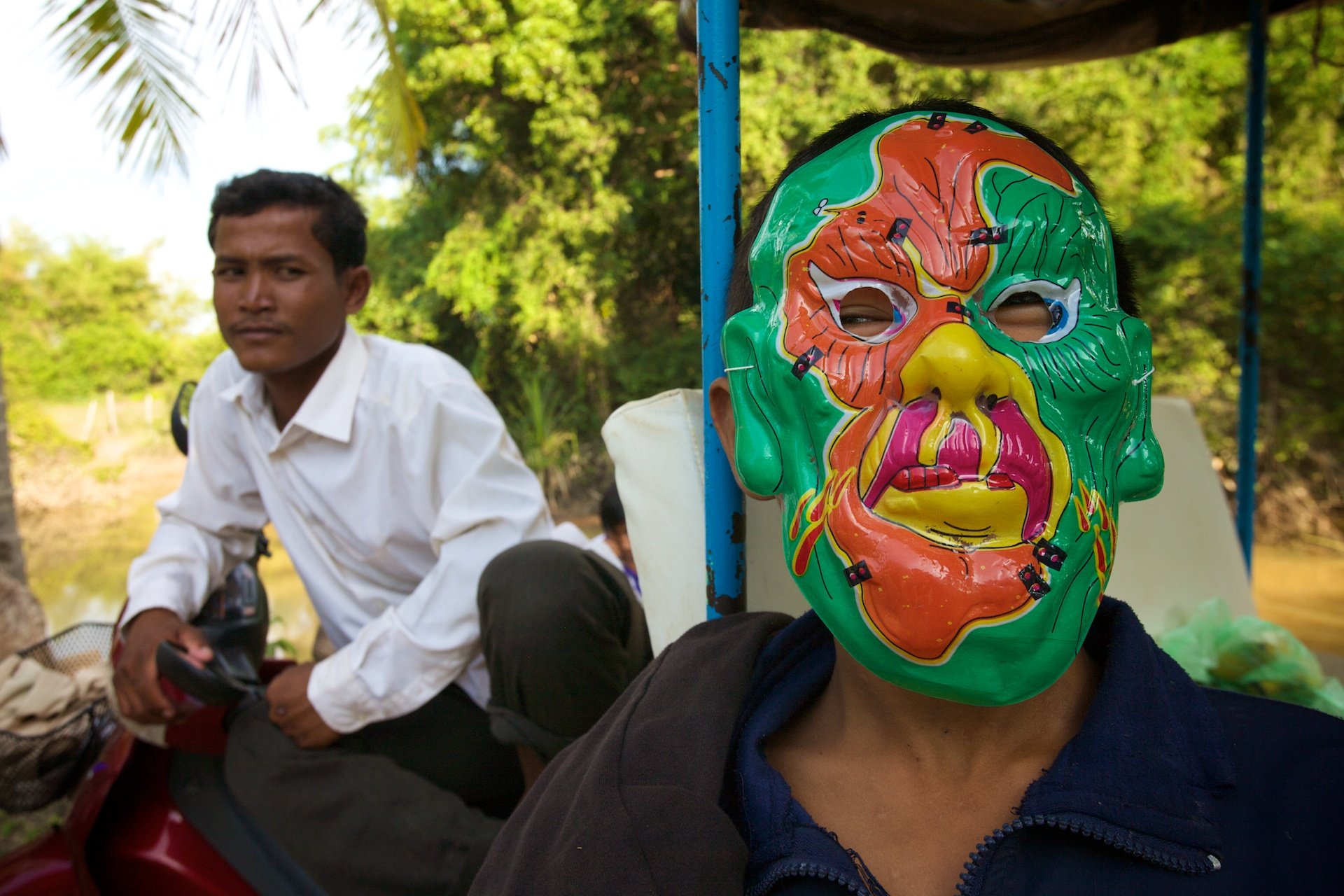 Boy with mask near Siem Reap, Cambodia