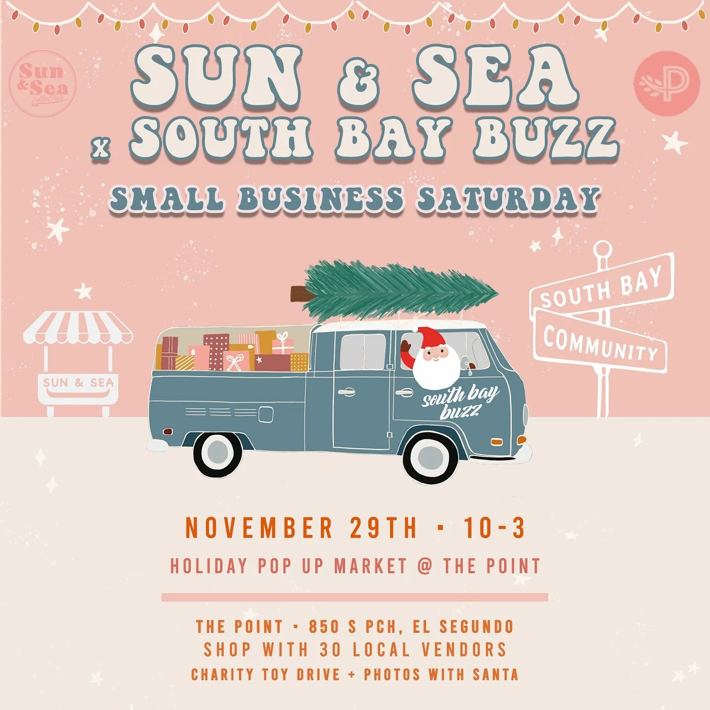 Our favorite season is HERE!!! 🎅🏻 

Shop small this year (and every day! Every year! Always!!!) and join Sun &amp; Sea for our annual Small Business Saturday pop up market. This year we are co-hosting with @thesouthbaybuzz and making it bigger and 