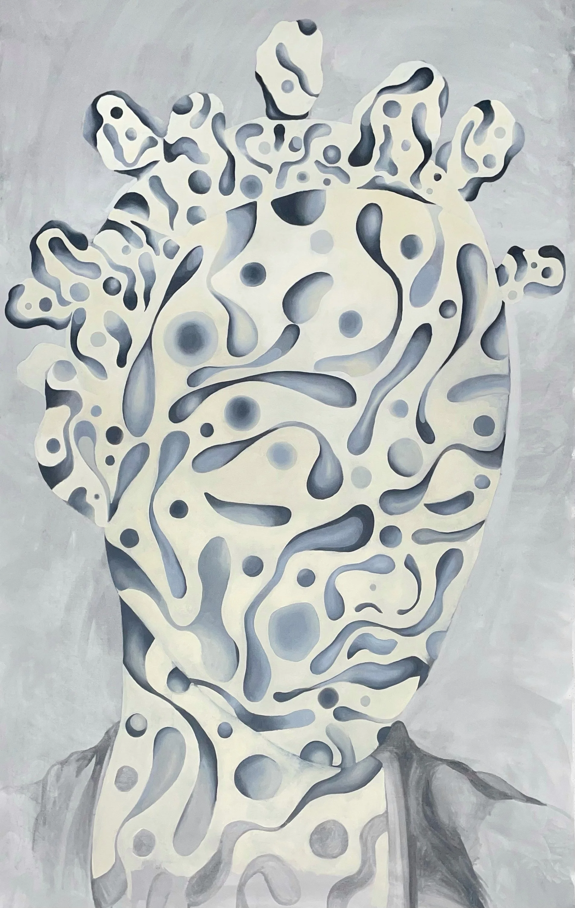 Assimilate (2025) 
Oil on none stretched canvas 