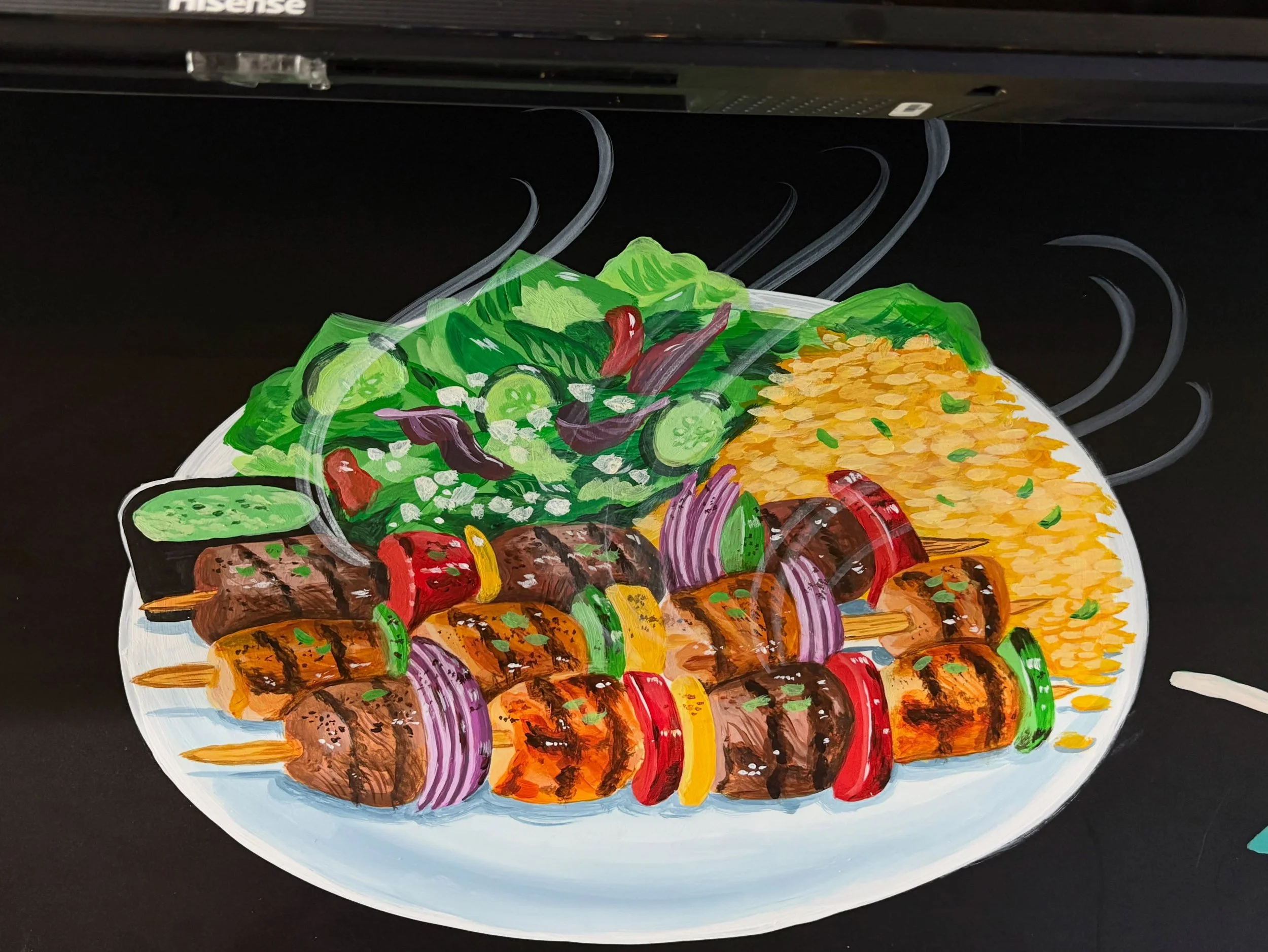 Some yumminess for your fine Thursday afternoon 🥗🥙✨ thank you so much Hanan and the amazing staff back at Calypso Cafe! It&rsquo;s always such a pleasure ❤️&zwj;🔥🥙
As much as I Iove food and eating food, I love to paint food! Do you have a restau