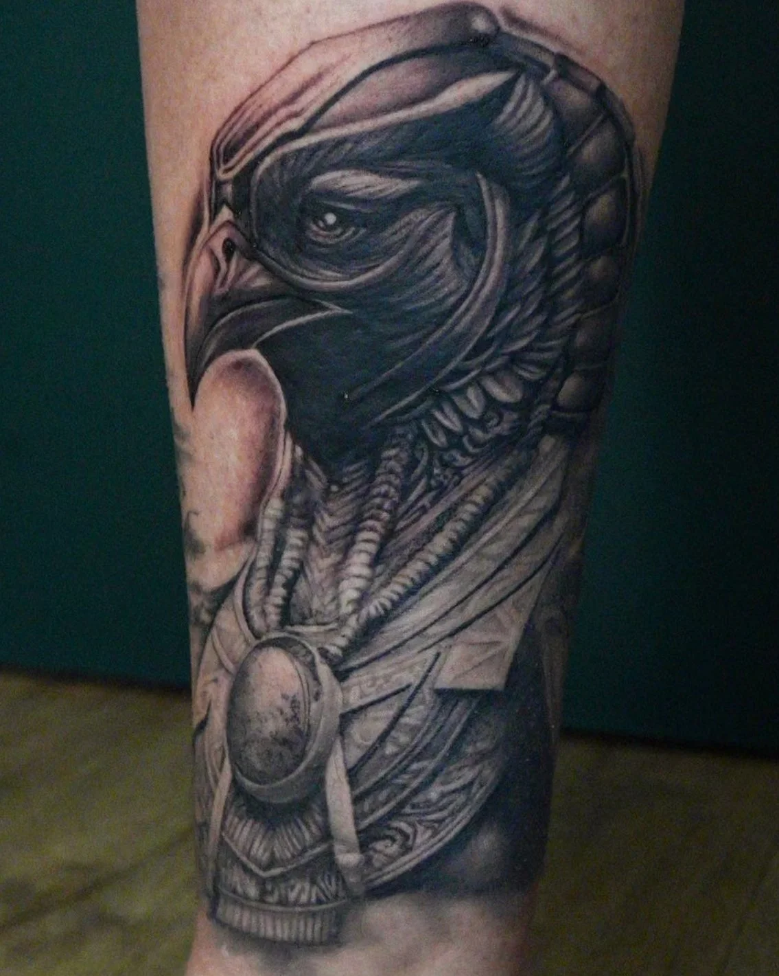 black and grey egyptian tattoo created in South Park San Diego