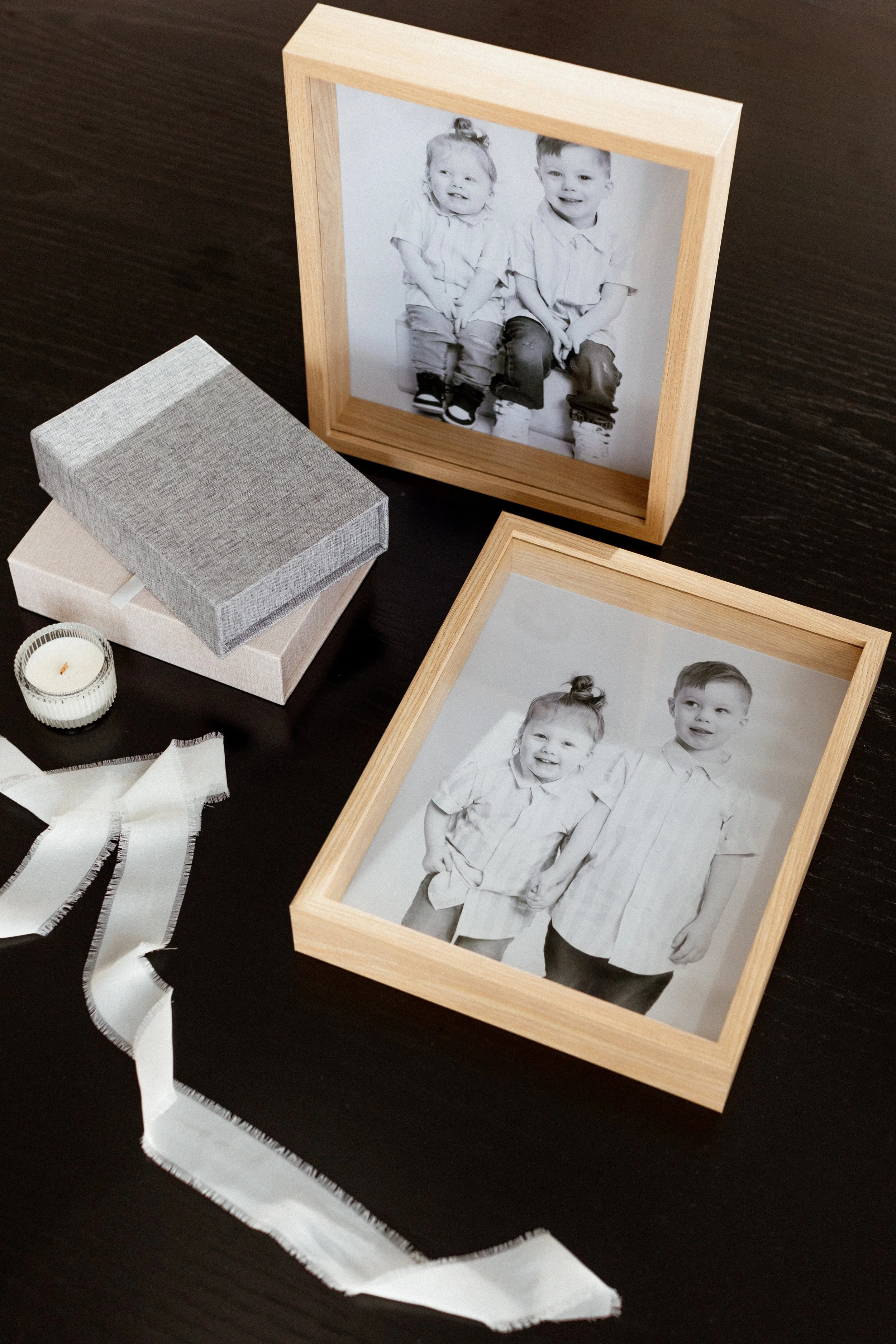 wooden framed prints of family photos by alexa mazzarello studio