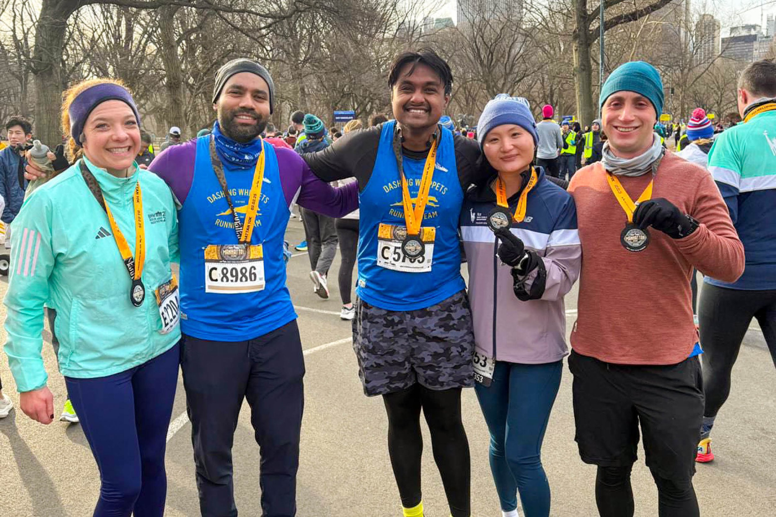 Dashing Whippets at the NYRR Manhattan 10K
