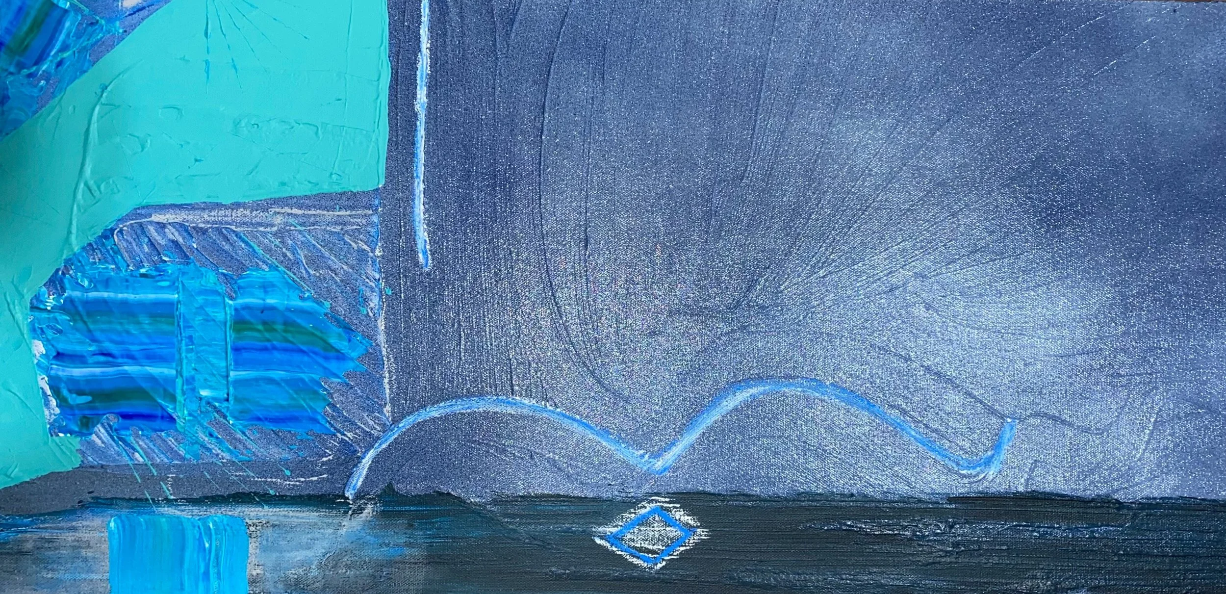 "Thermal Irrelevance" [15x30x1.5][Acrylic, Enamel, Oil Pastel]