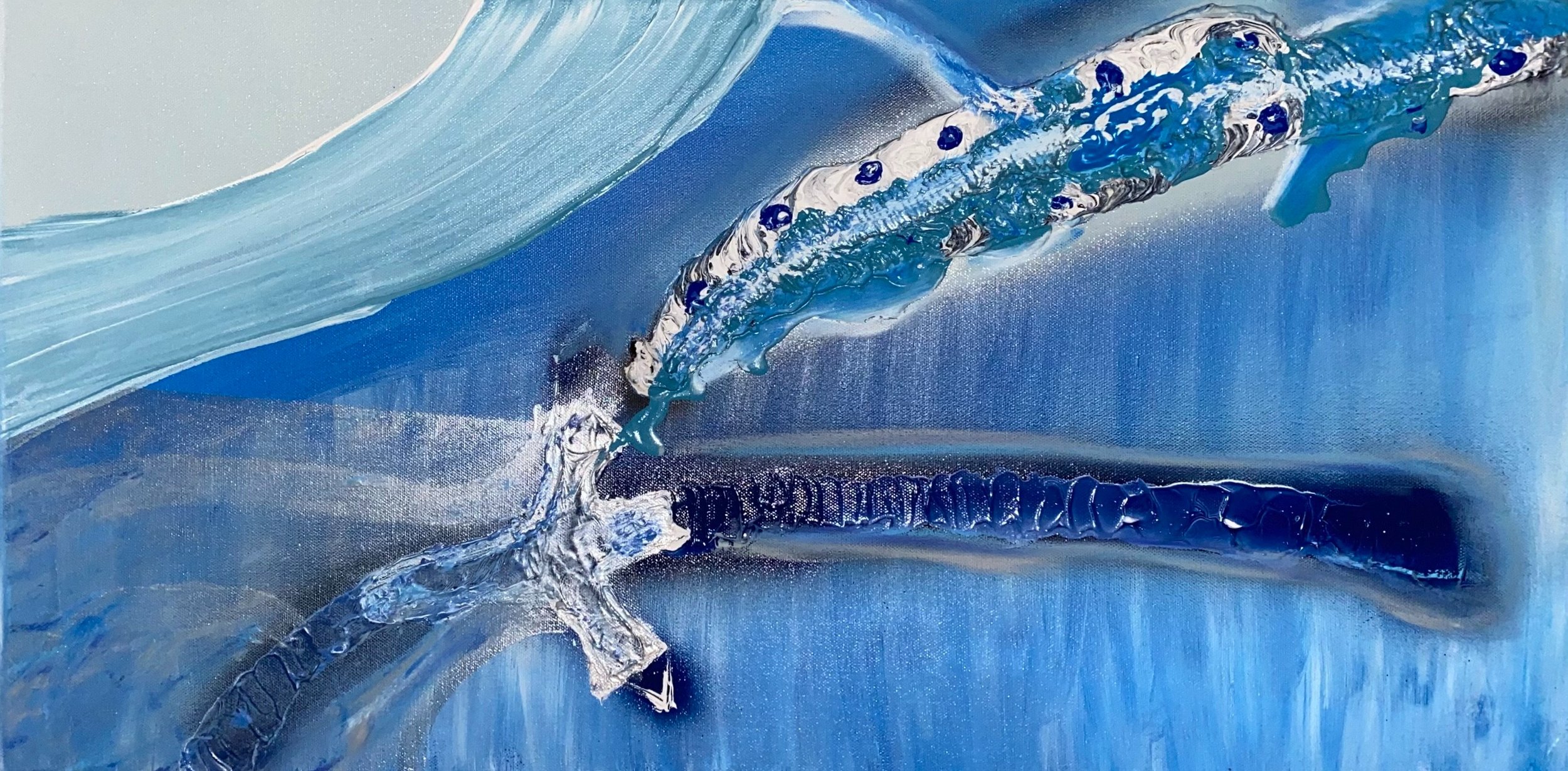 "With Certainty, Comes Fire" [15x30x1.5][Acrylic, Gloss Super Heavy Gel, Chalk, Oil Pastel, Enamel]